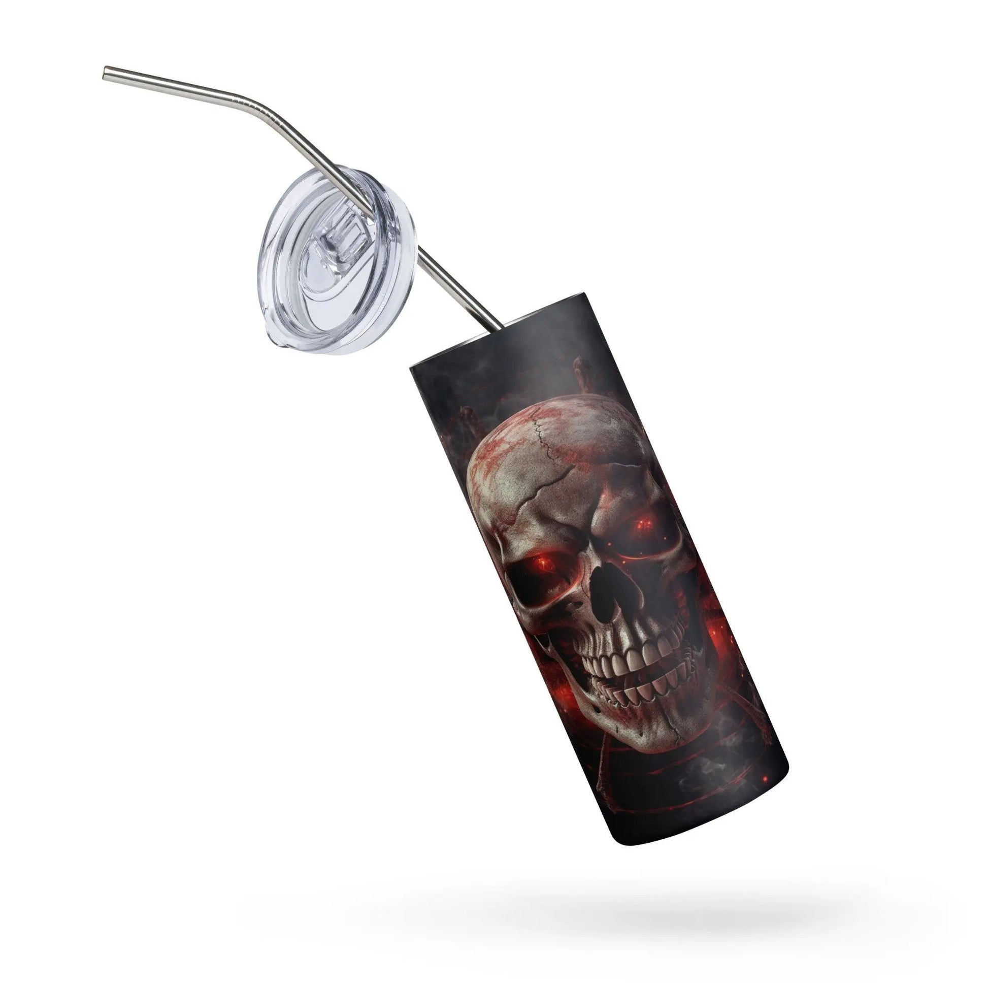 3D Embroidered Smokey Spider Skull Spooky Halloween Tumbler Gift for Horror Lovers - Panoptic Handmade