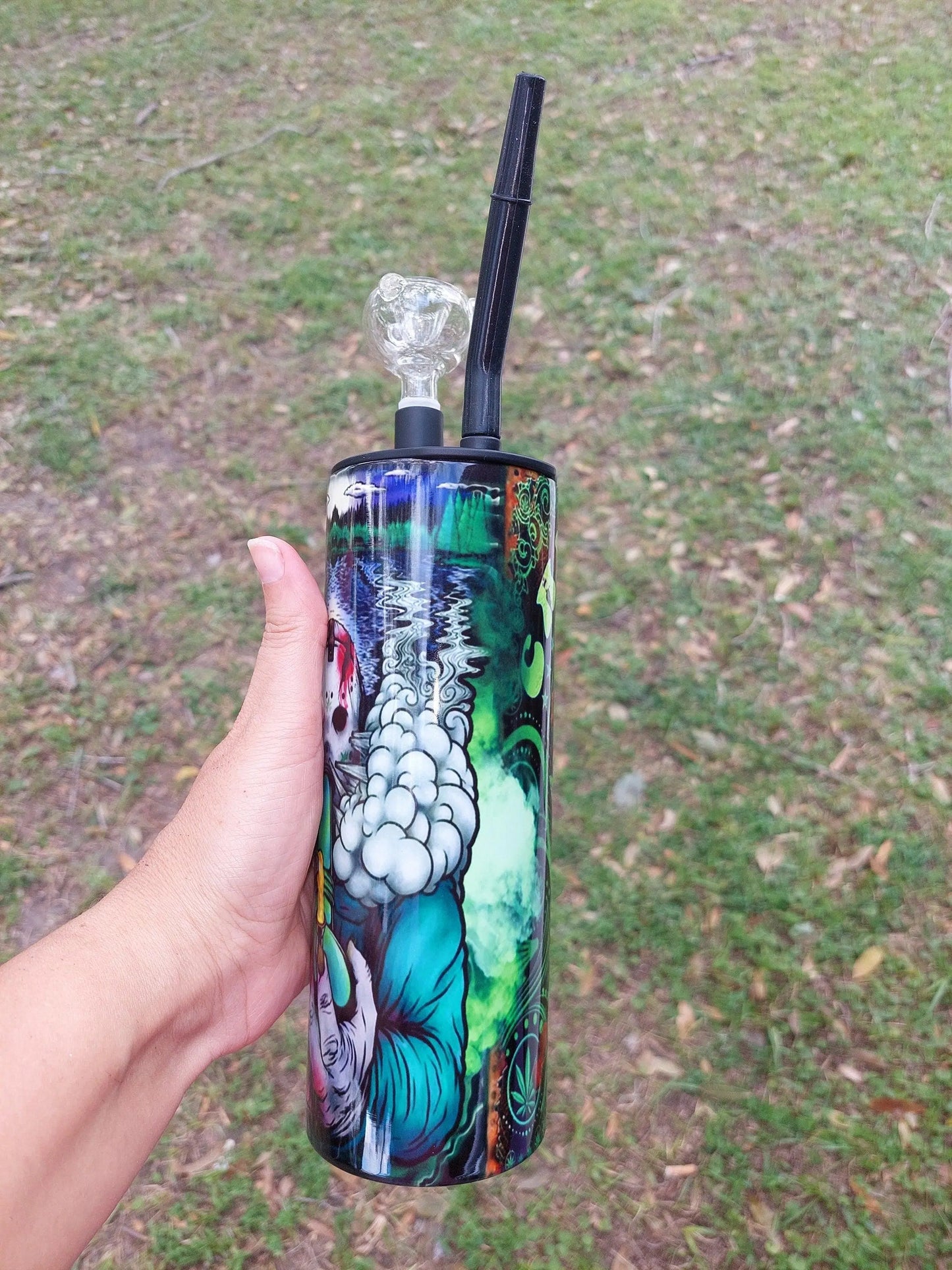 Jason Voorhees Smoking Marijuana Hookah Tumbler