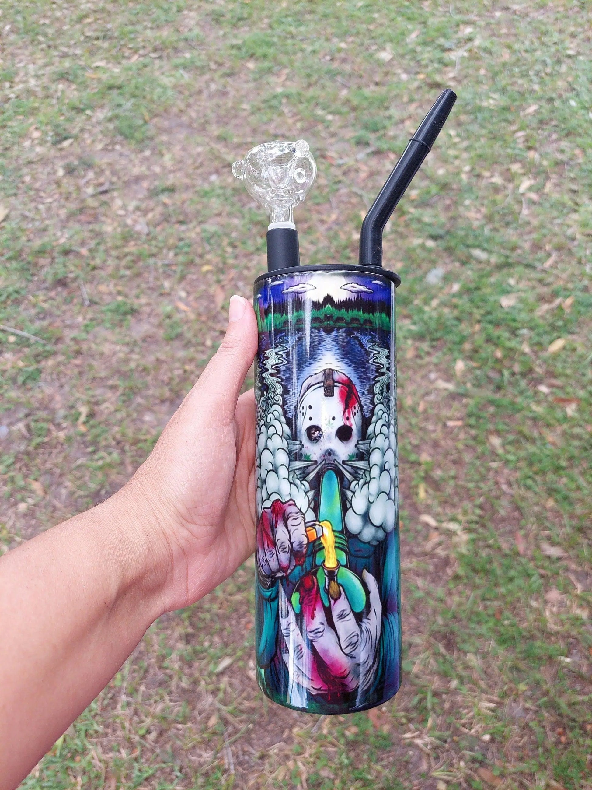 Jason Voorhees Smoking Marijuana Hookah Tumbler