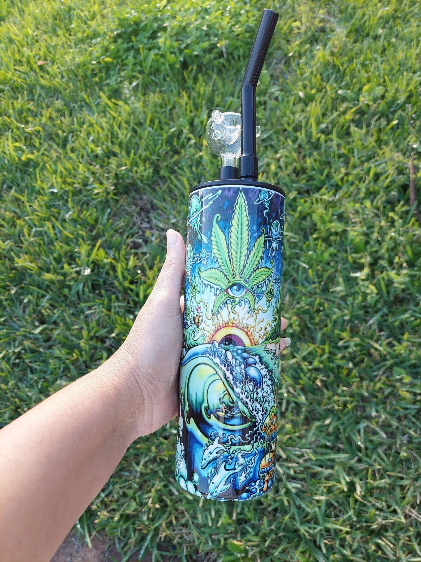 Marijuana Lovers Kaleidoscope Cold Smoke Sublimation Tumbler