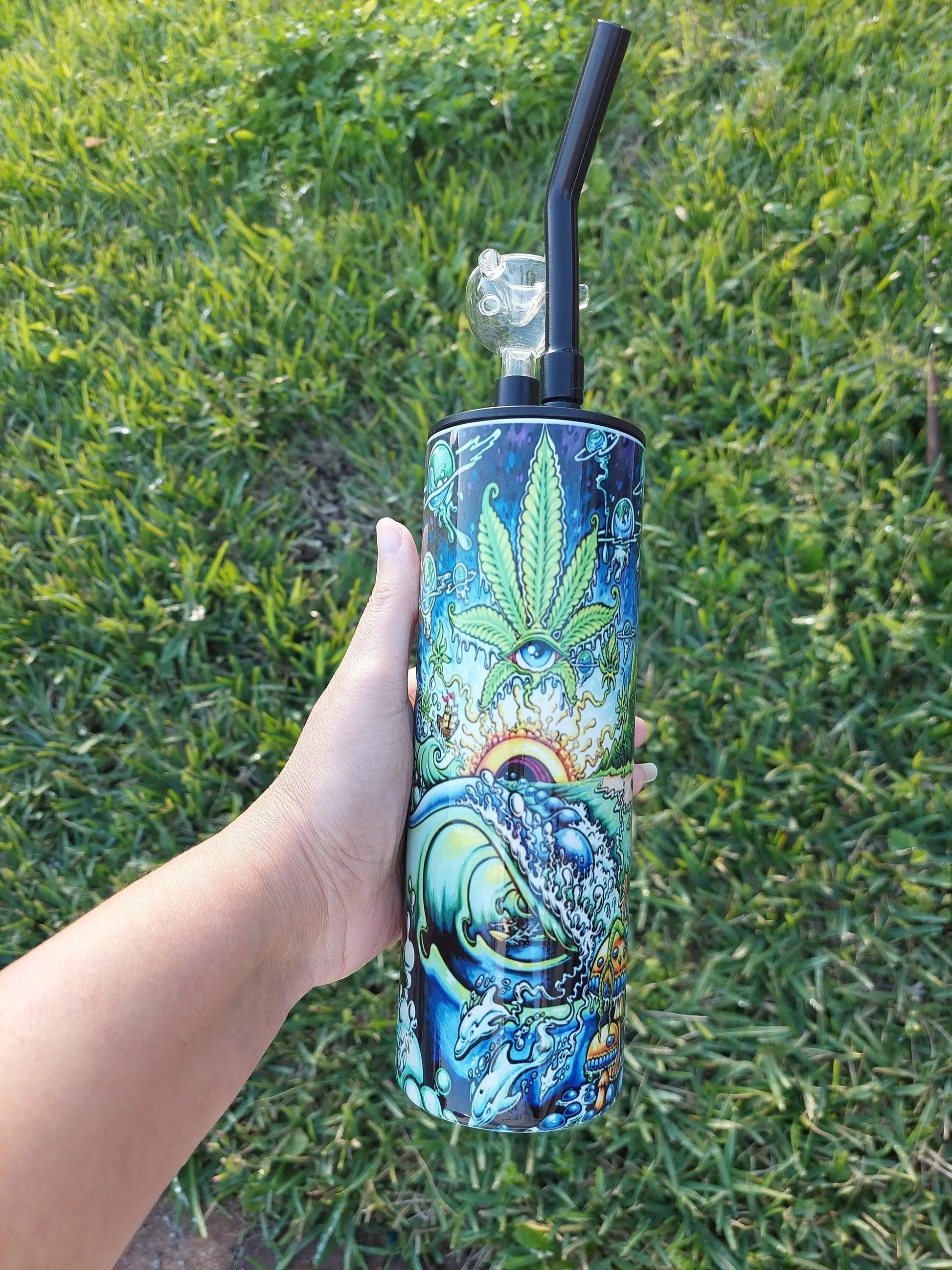 Marijuana Lovers Kaleidoscope Cold Smoke Sublimation Tumbler