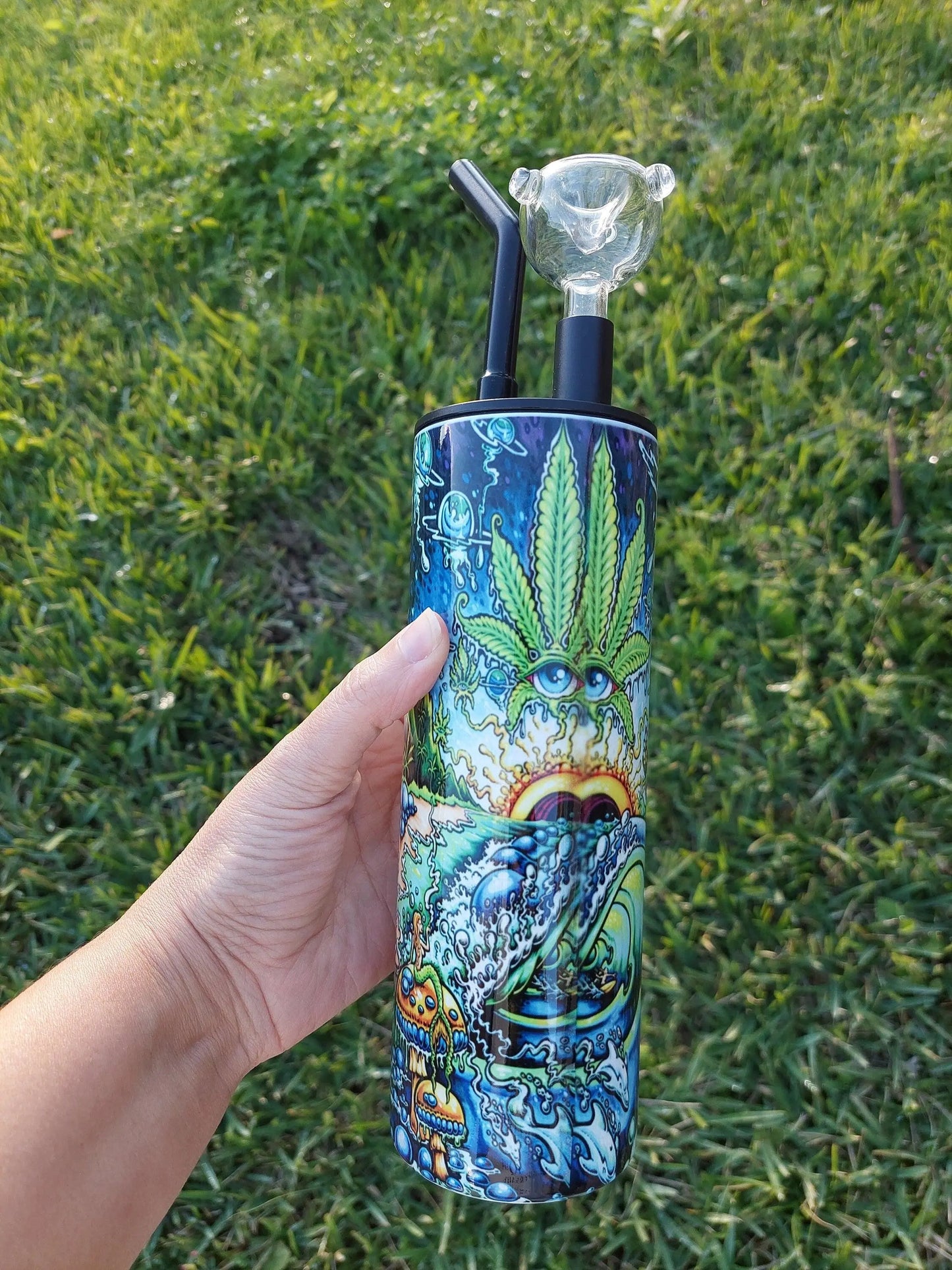 Marijuana Lovers Kaleidoscope Cold Smoke Sublimation Tumbler