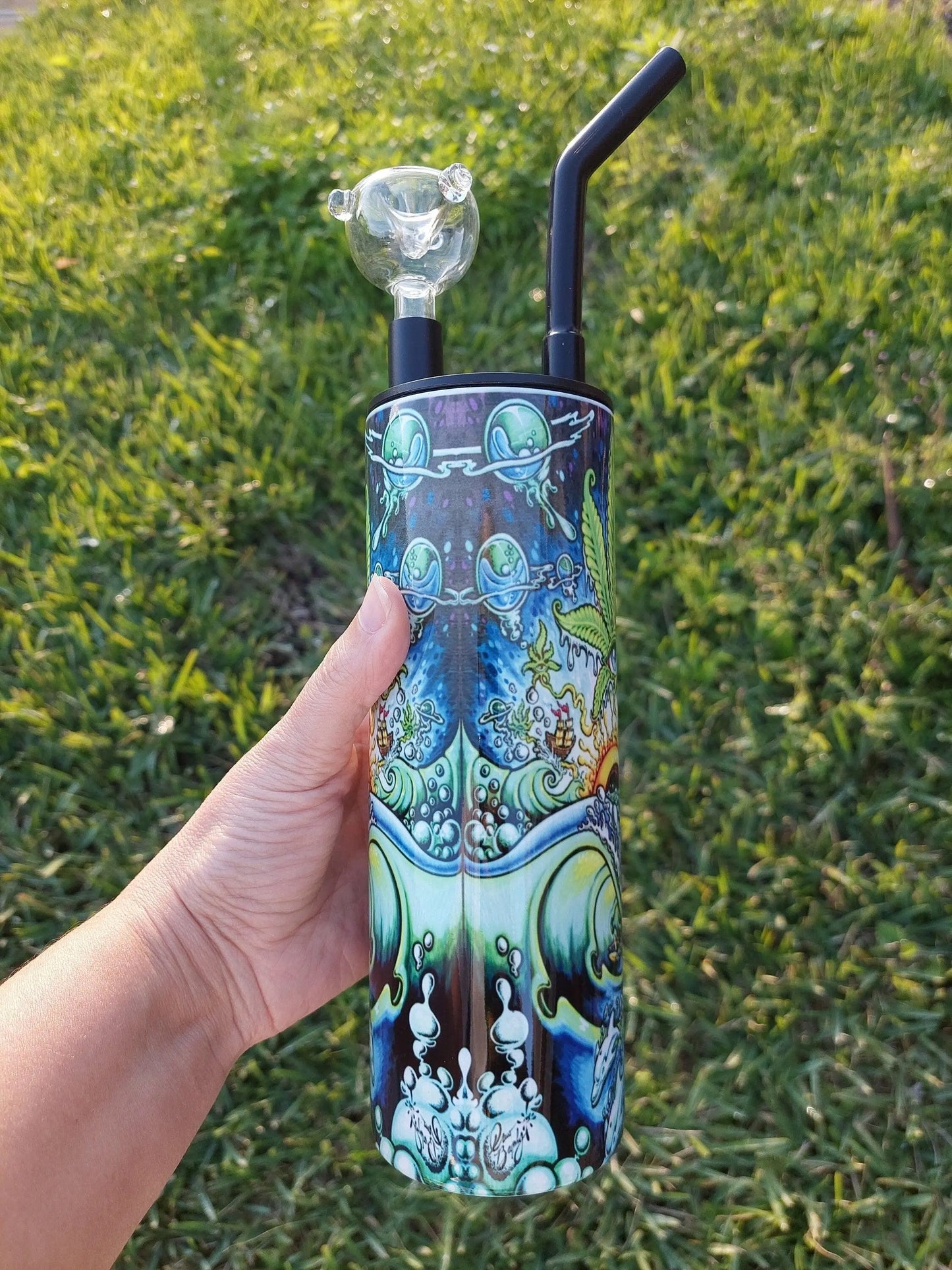 Marijuana Lovers Kaleidoscope Cold Smoke Sublimation Tumbler