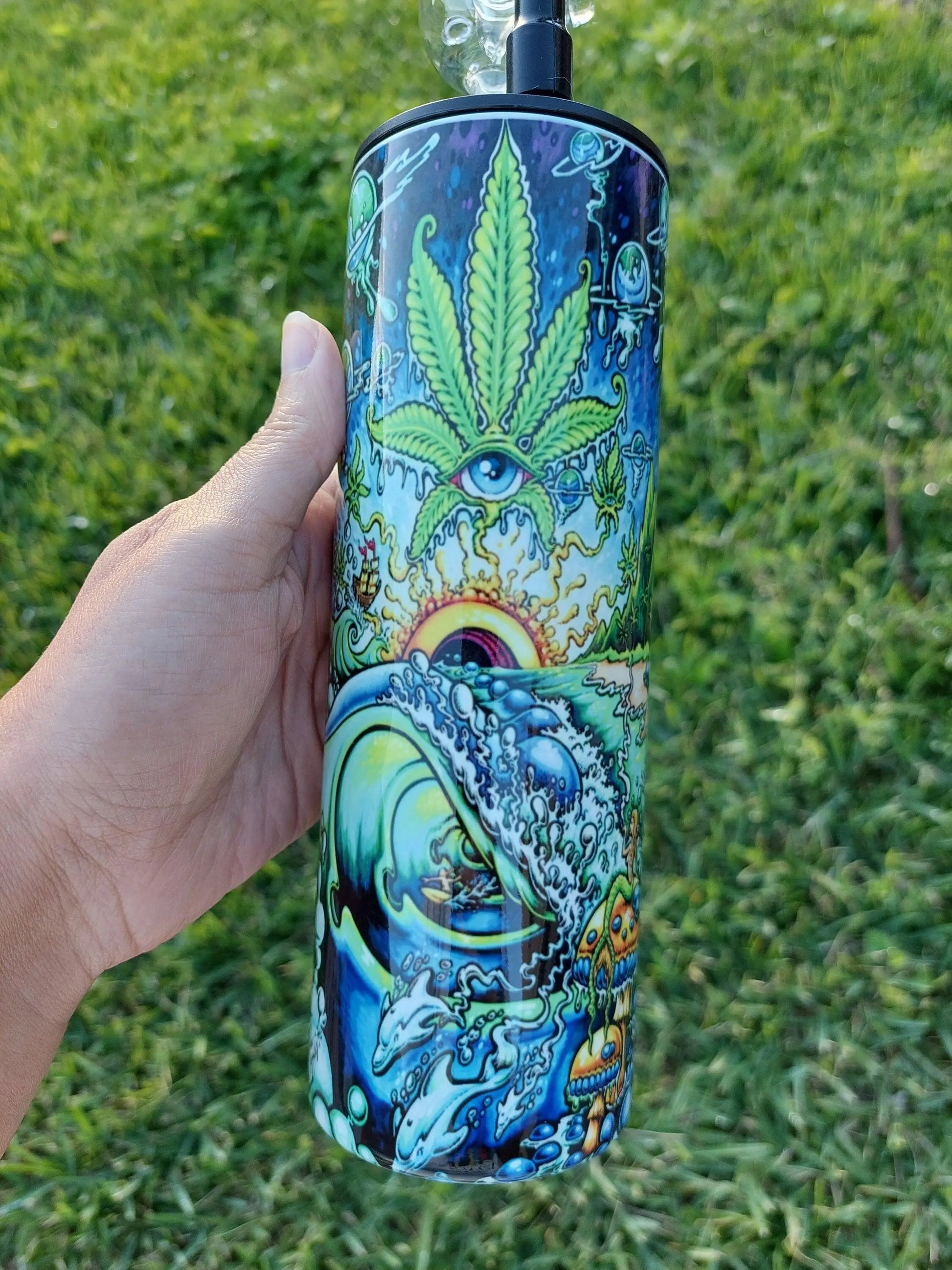 Marijuana Lovers Kaleidoscope Cold Smoke Sublimation Tumbler