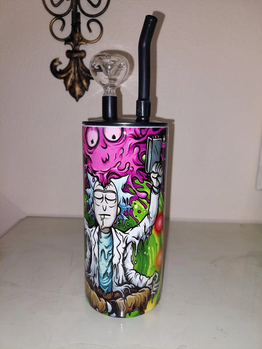 Melting Rick and Morty Sublimation Hookah Tumbler Design