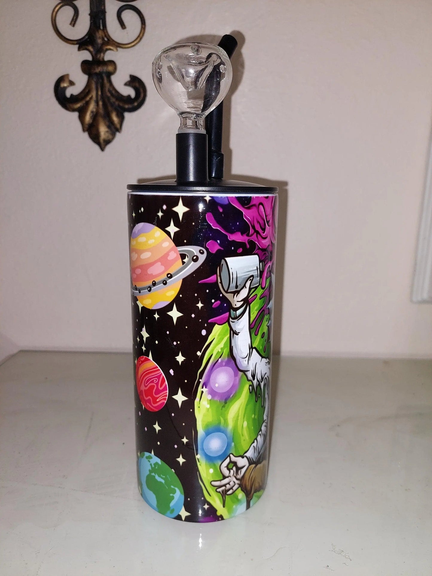 Melting Rick and Morty Sublimation Hookah Tumbler Design