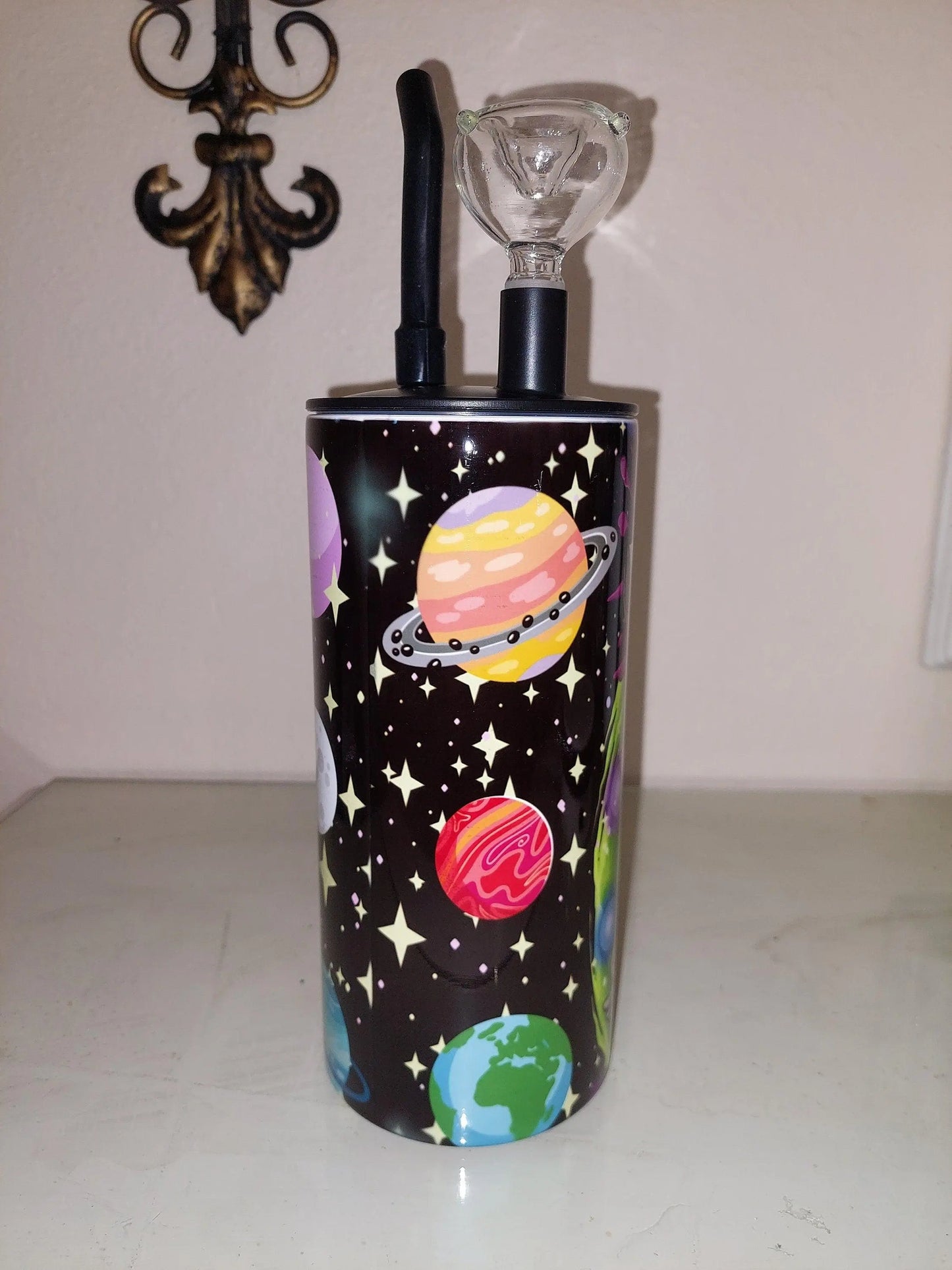 Melting Rick and Morty Sublimation Hookah Tumbler Design