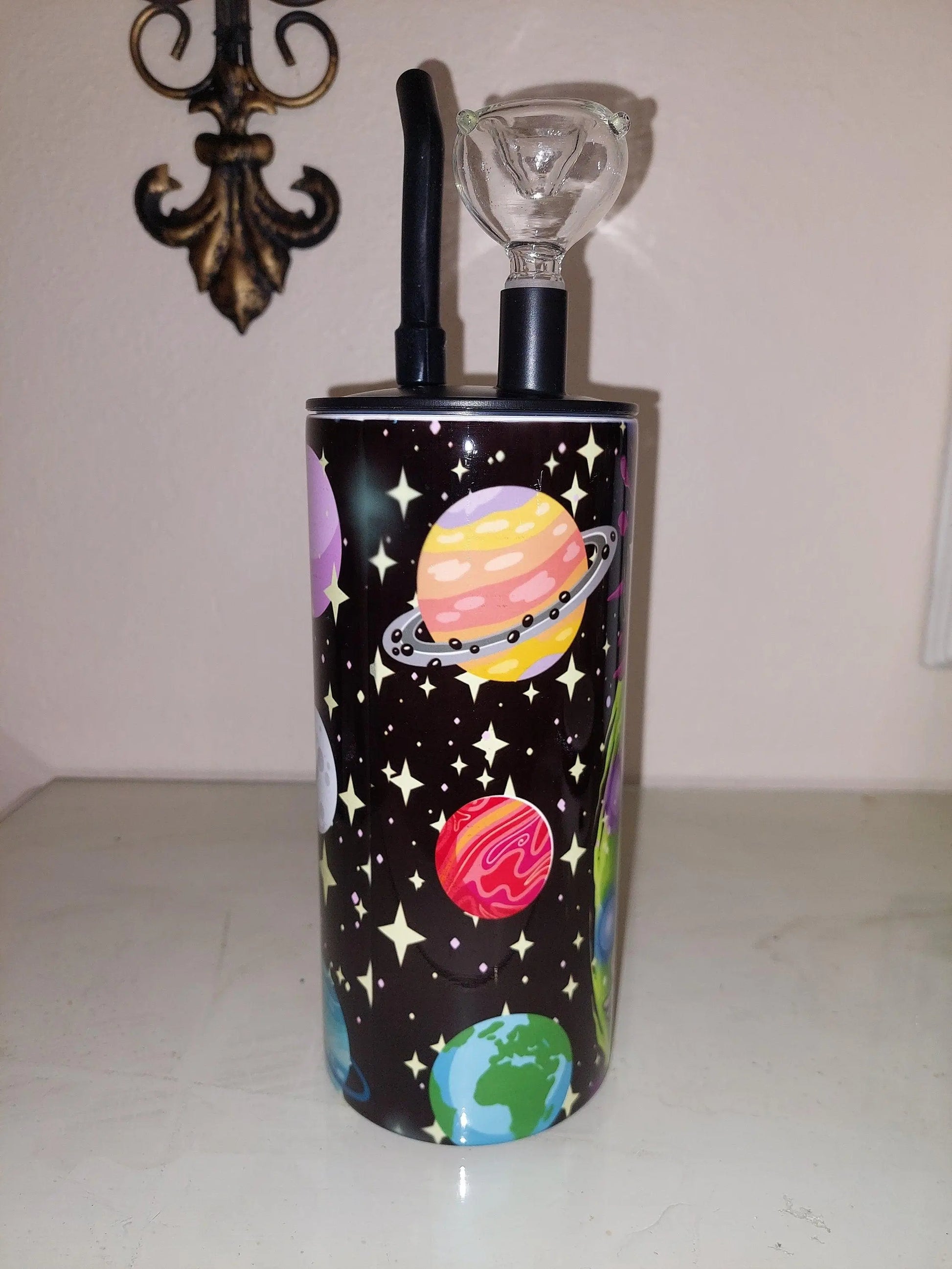 Melting Rick and Morty Sublimation Hookah Tumbler Design