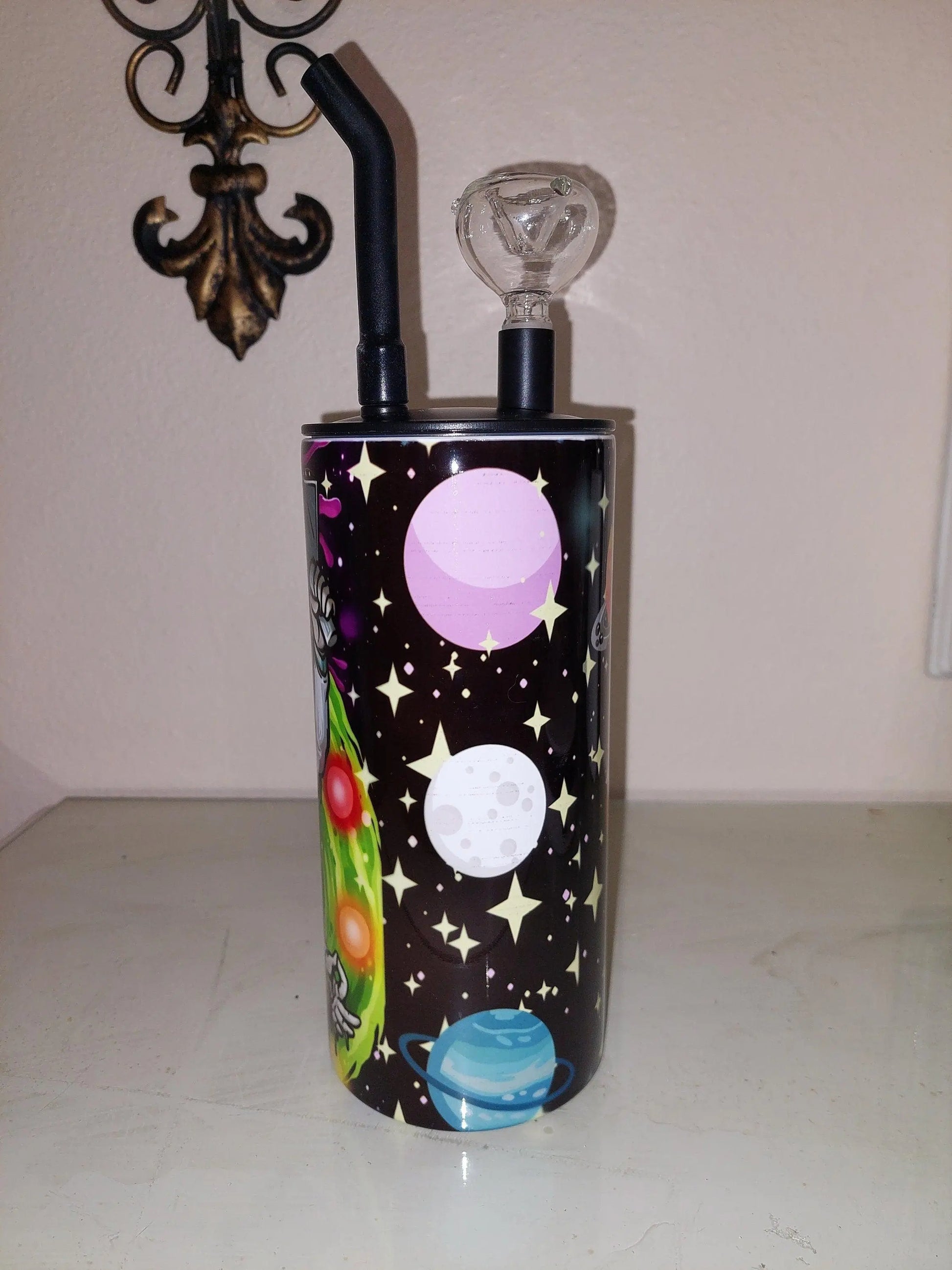 Melting Rick and Morty Sublimation Hookah Tumbler Design