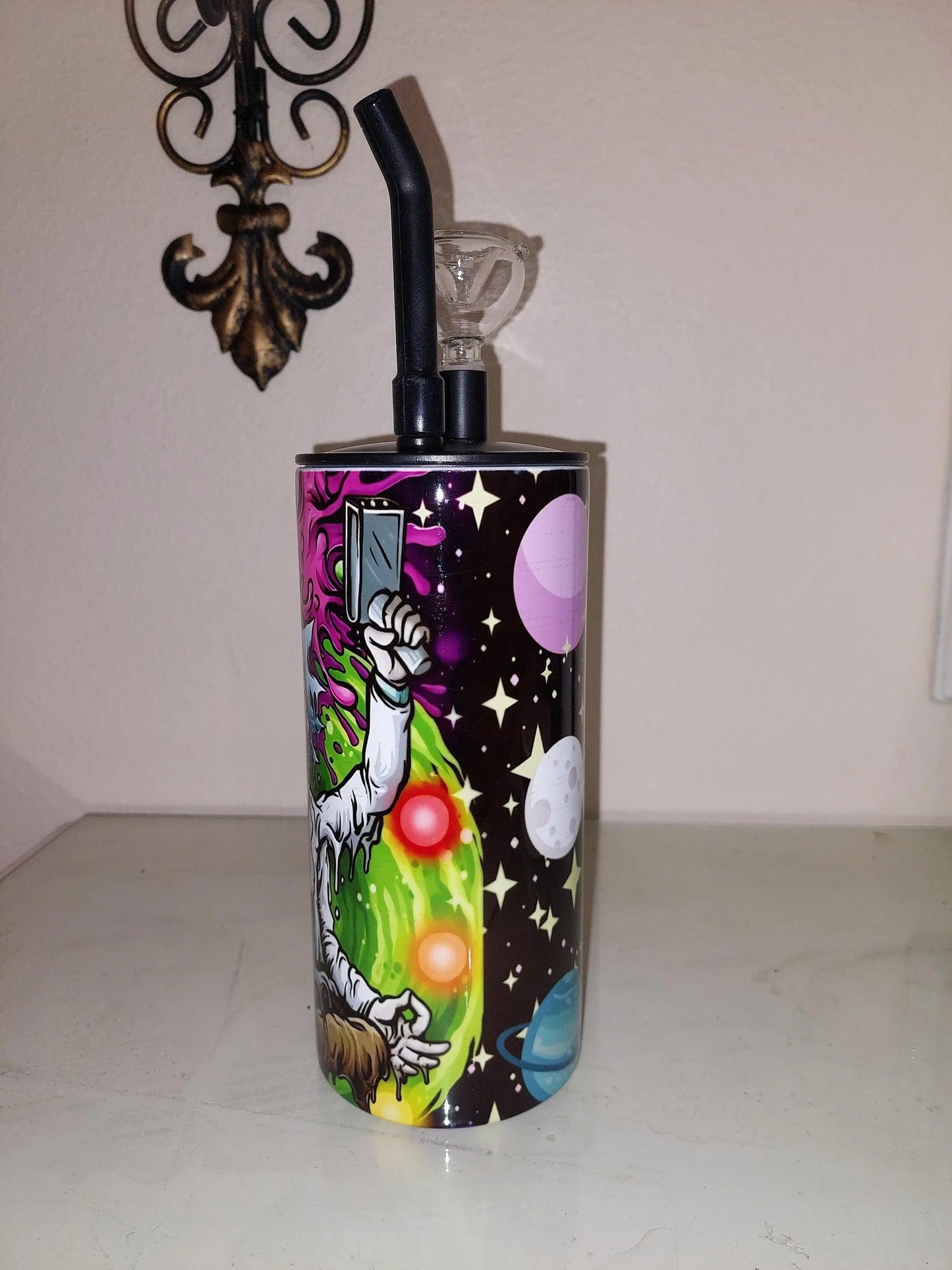 Melting Rick and Morty Sublimation Hookah Tumbler Design