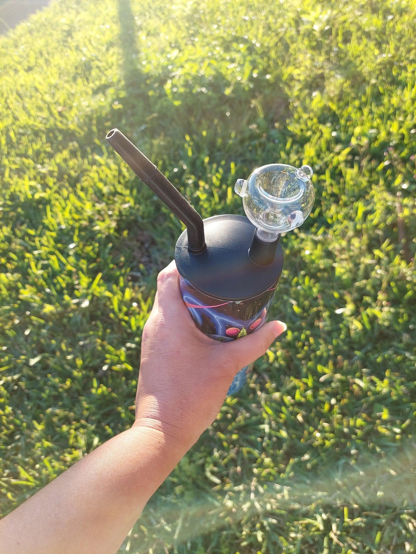 Mushrooms and Marijuana Trippy Sublimation Hookah Tumbler