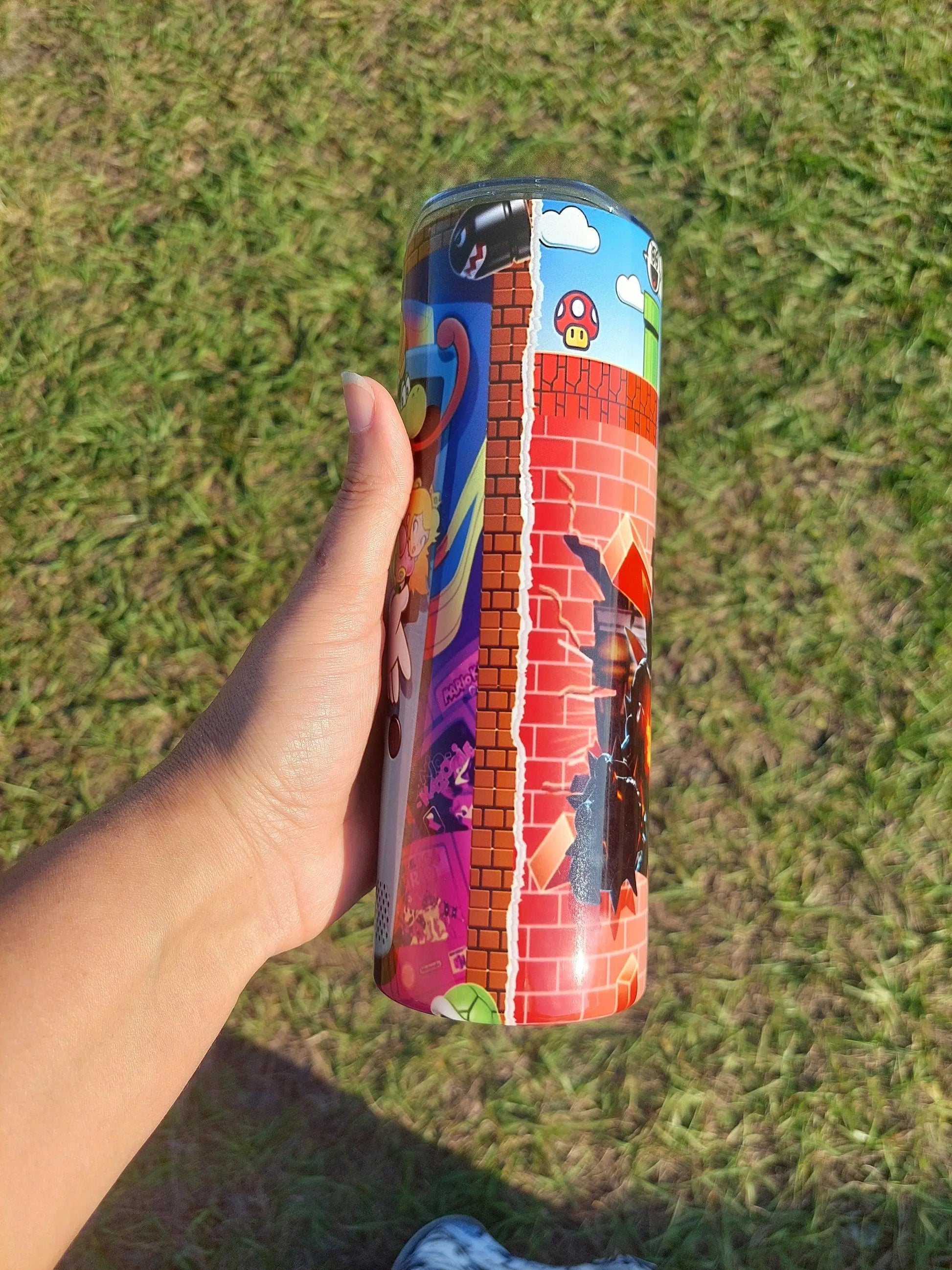 Retro Mario Bro's Gameboy Split Sublimation Tumbler - Panoptic Handmade