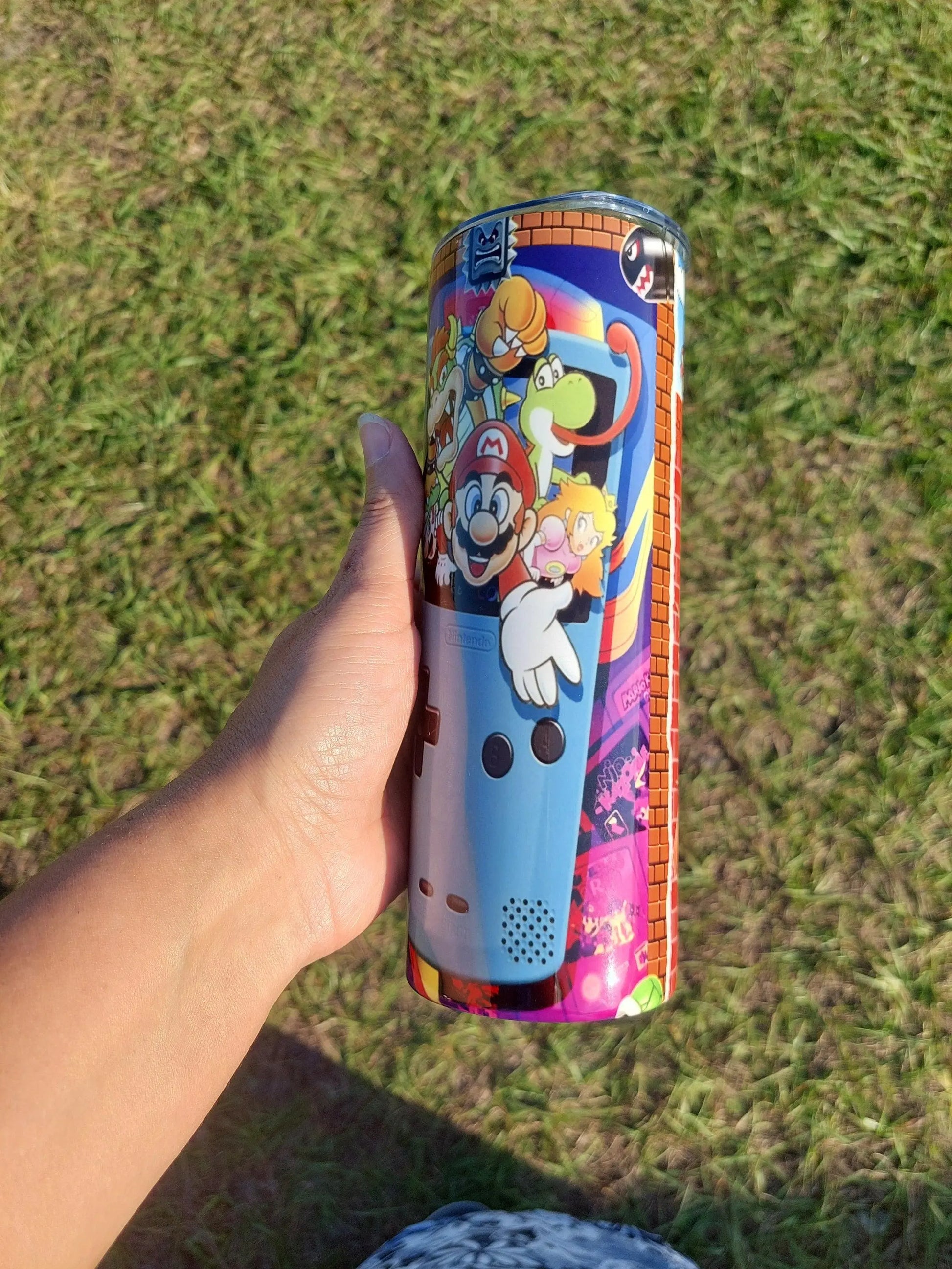 Retro Mario Bro's Gameboy Split Sublimation Tumbler - Panoptic Handmade