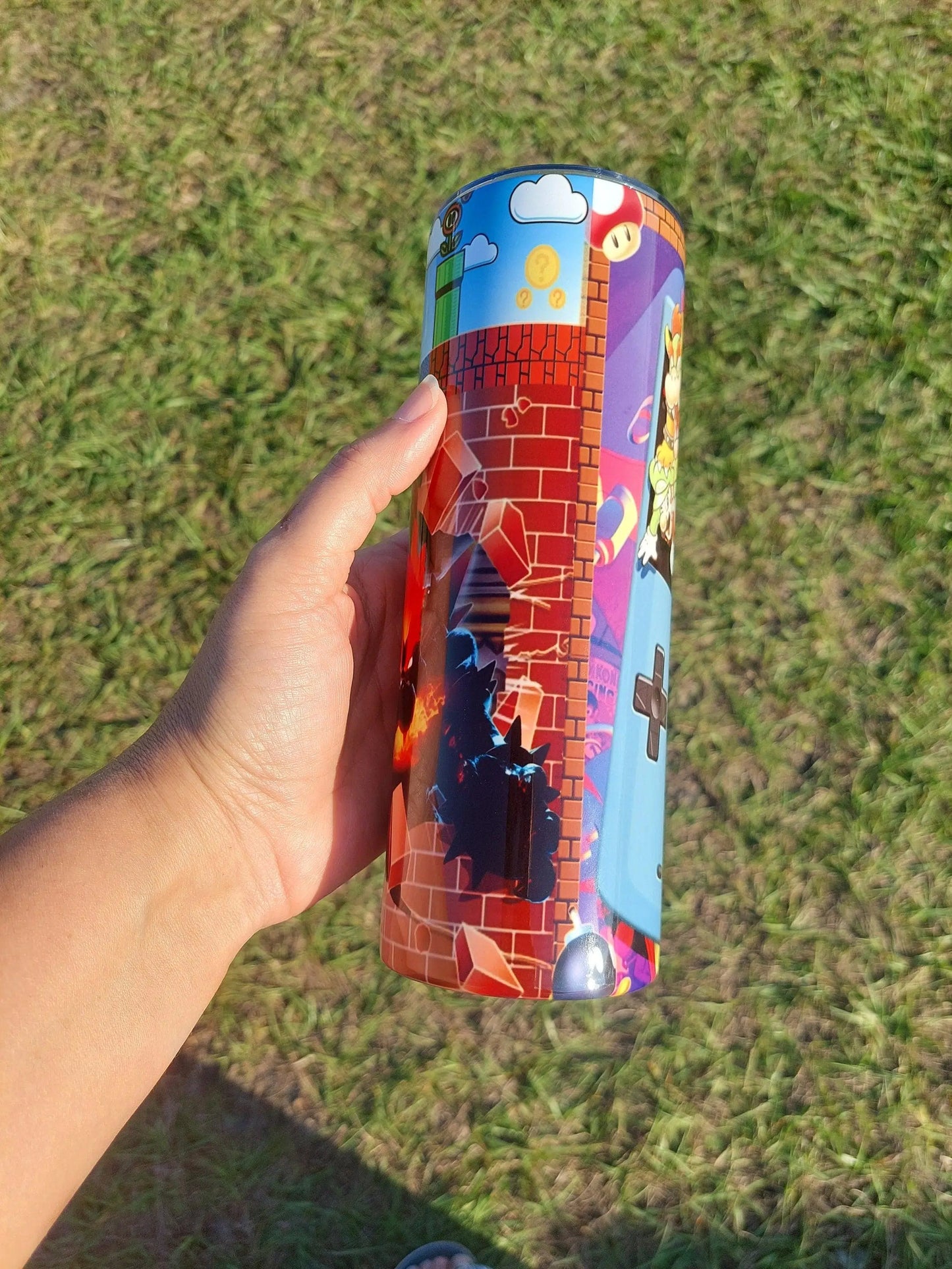 Retro Mario Bro's Gameboy Split Sublimation Tumbler - Panoptic Handmade