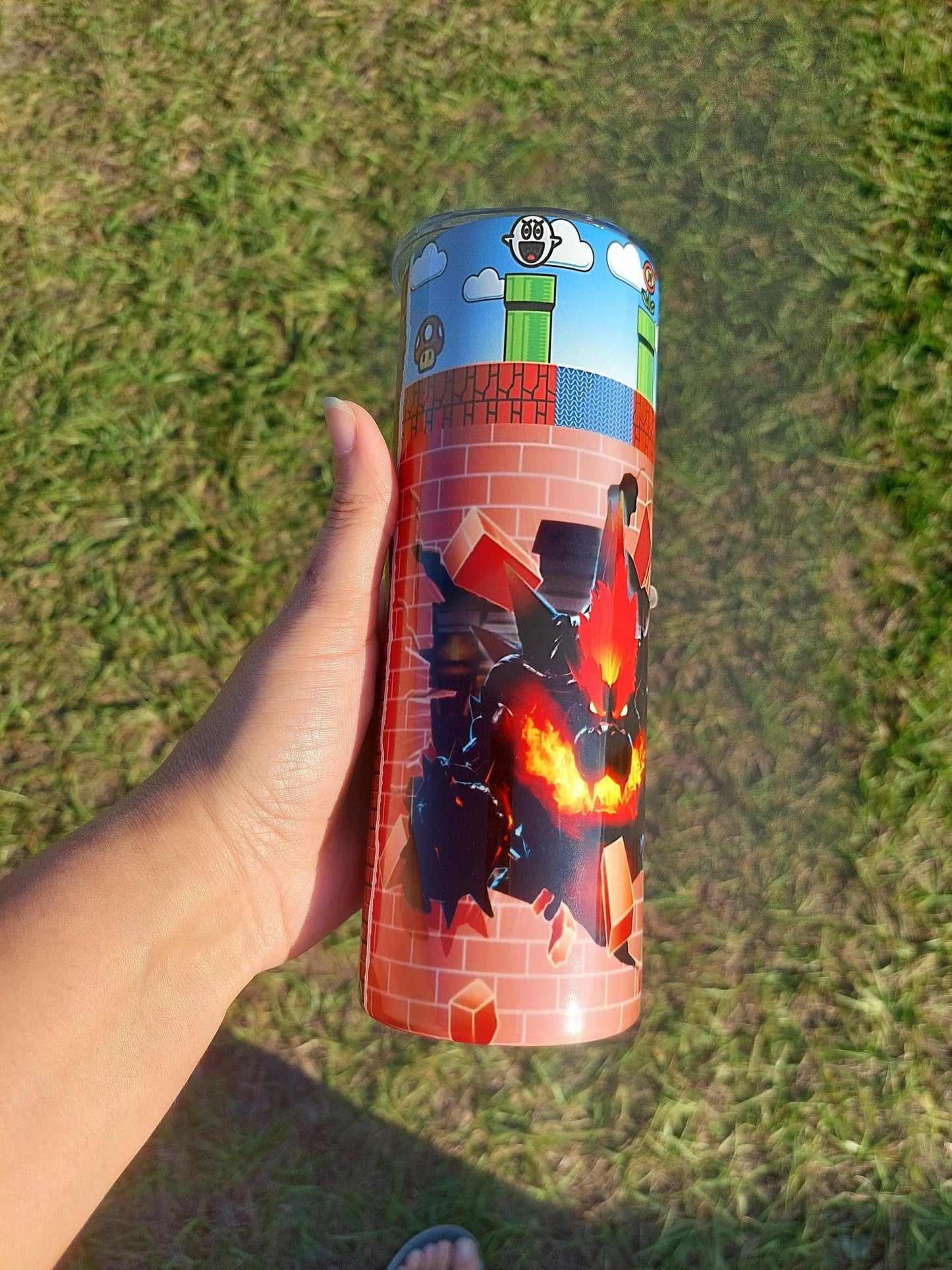 Retro Mario Bro's Gameboy Split Sublimation Tumbler - Panoptic Handmade