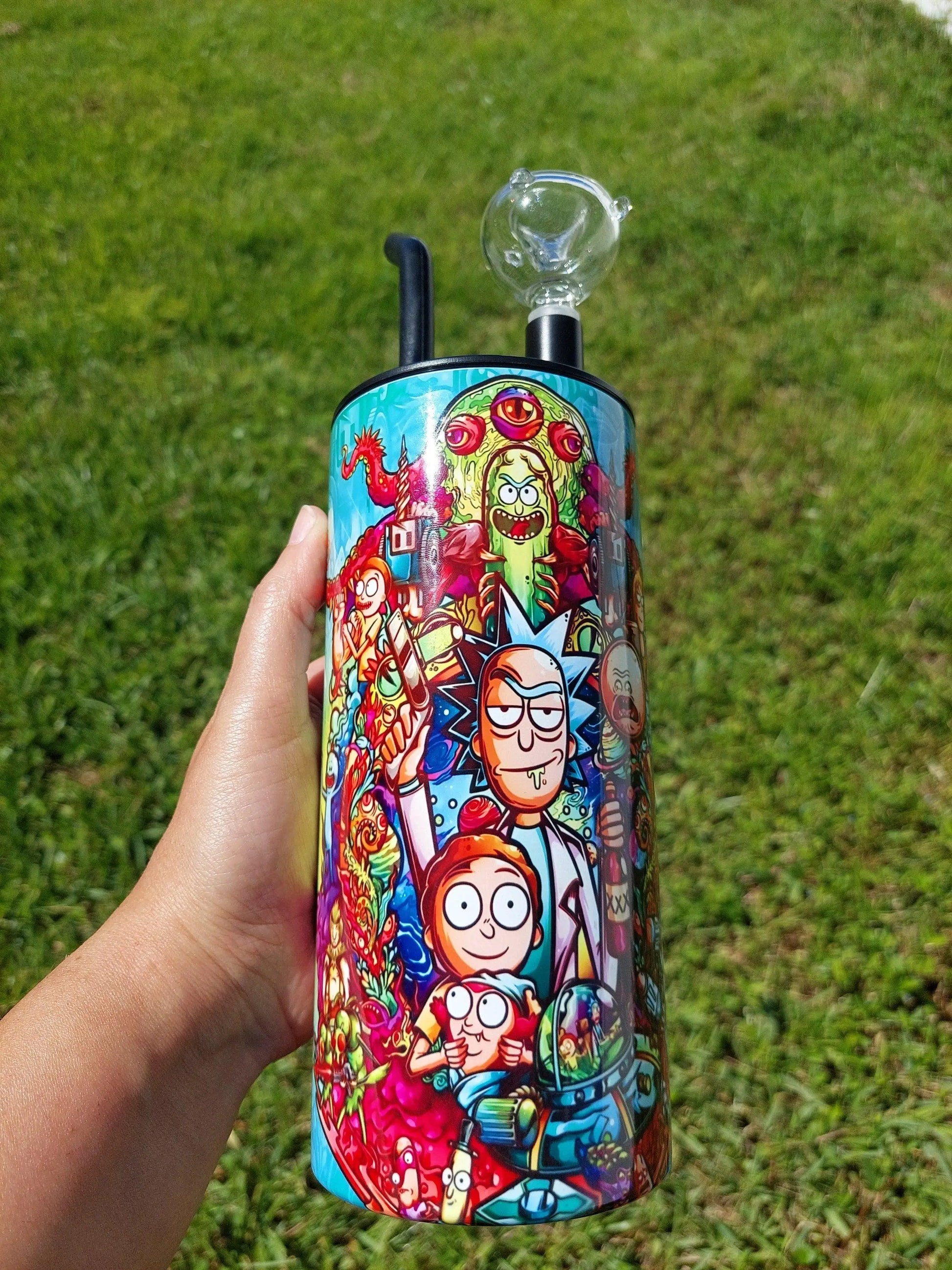 Rick and Morty Kaleidoscope Trippy Hookah Tumbler