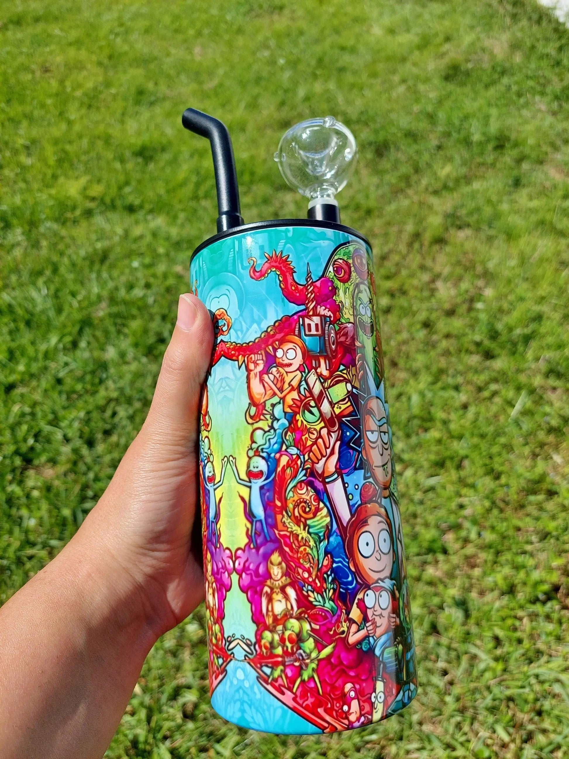 Rick and Morty Kaleidoscope Trippy Hookah Tumbler