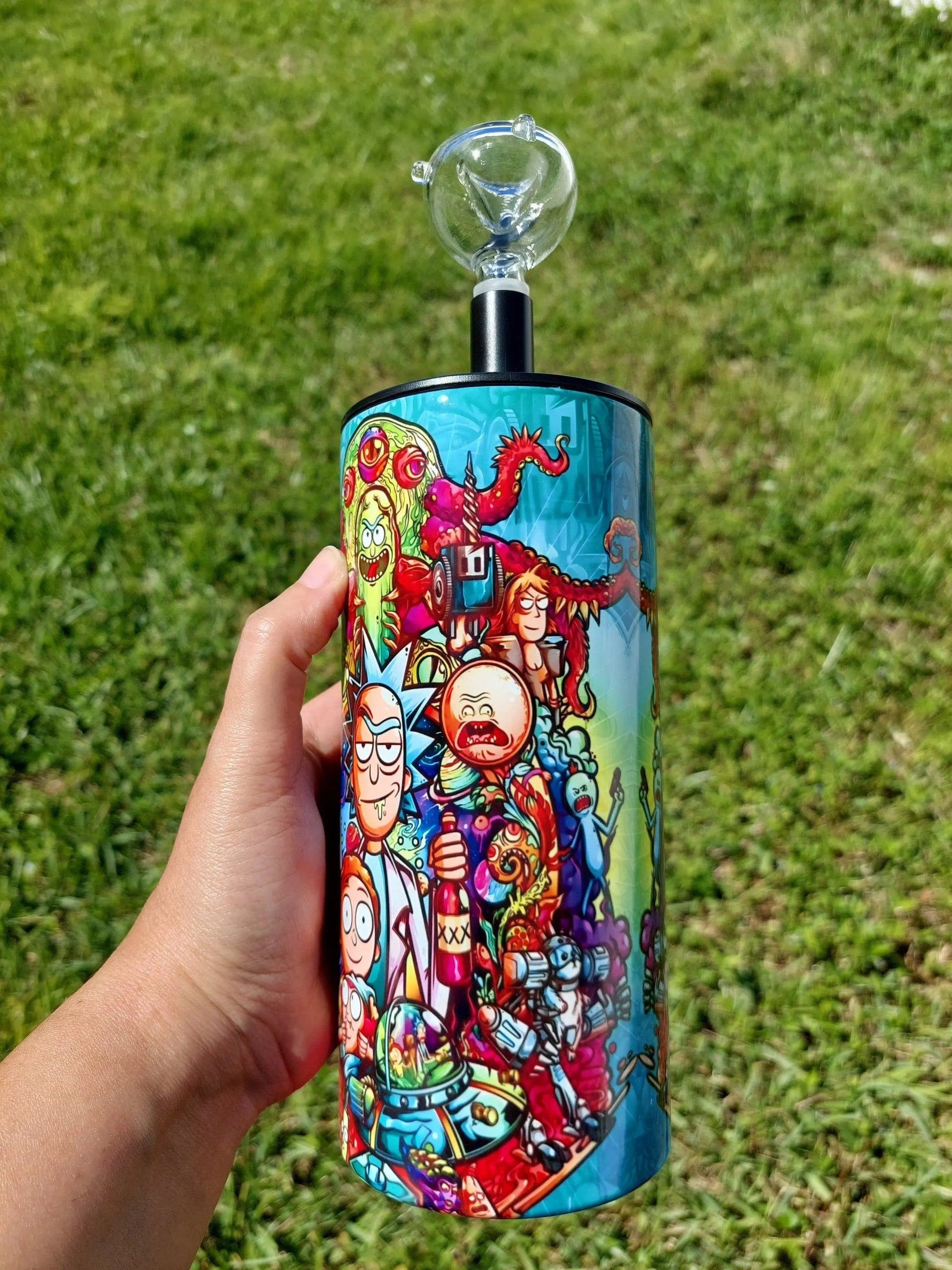Rick and Morty Kaleidoscope Trippy Hookah Tumbler