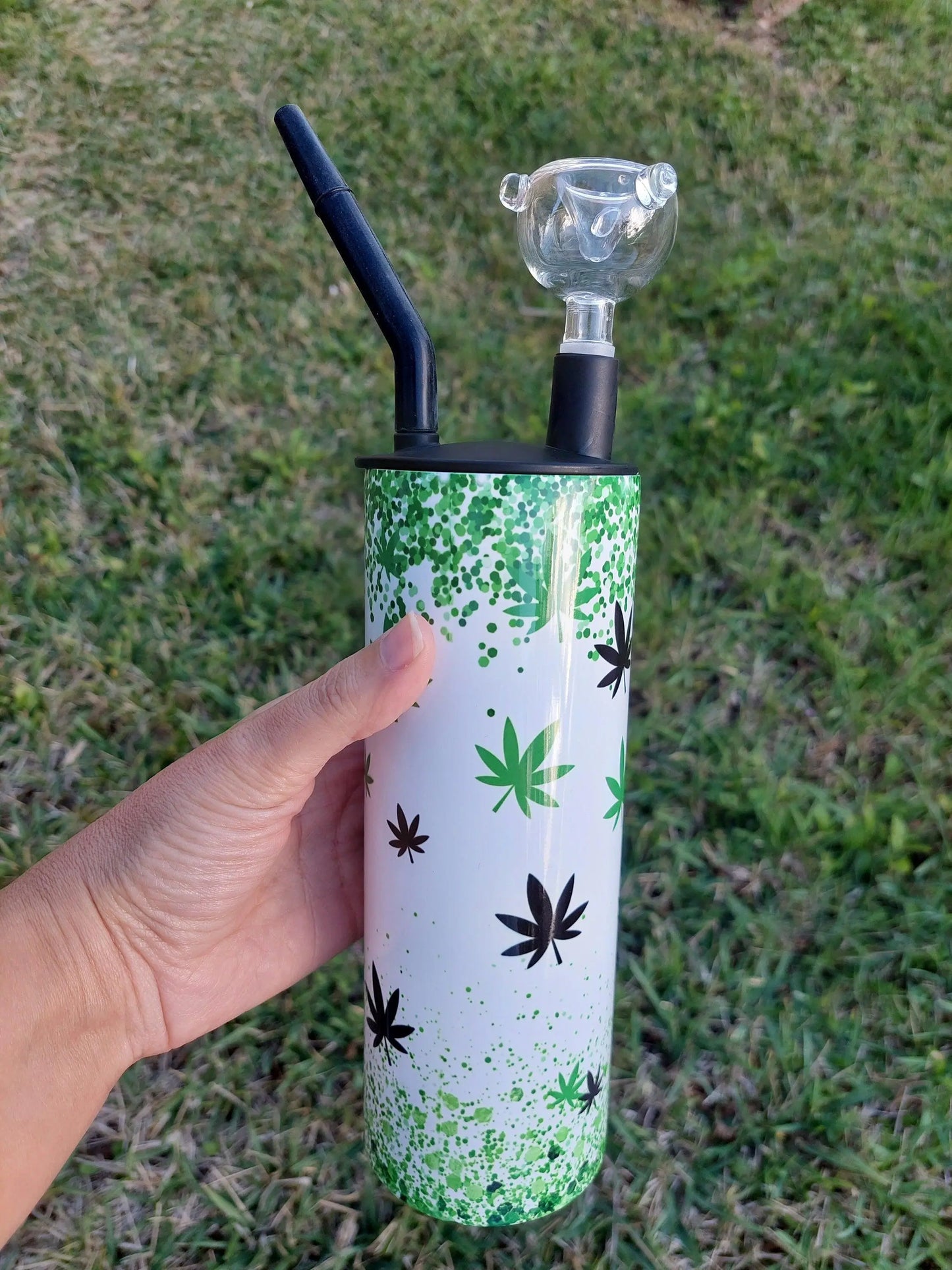 Sloth Marijuana Inhale and Exhale Sublimation Hookah Tumbler