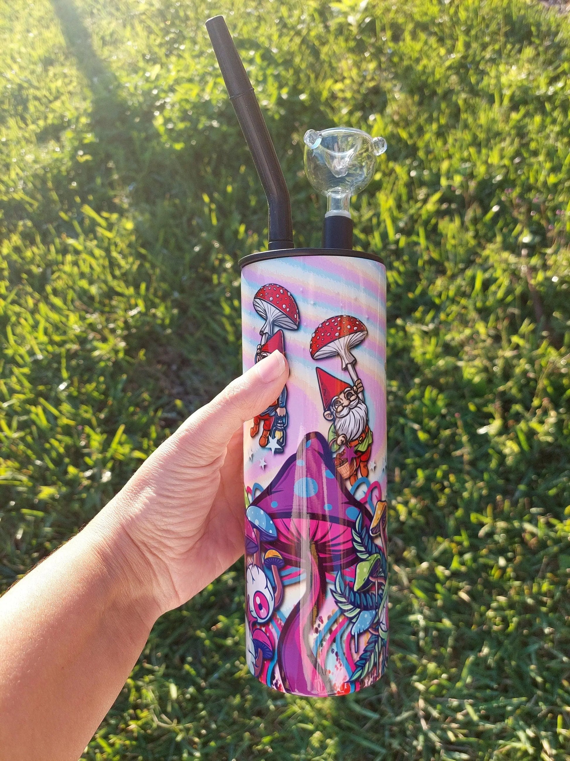 Stay Trippy Little Hippie Sublimation Hookah Tumbler Design