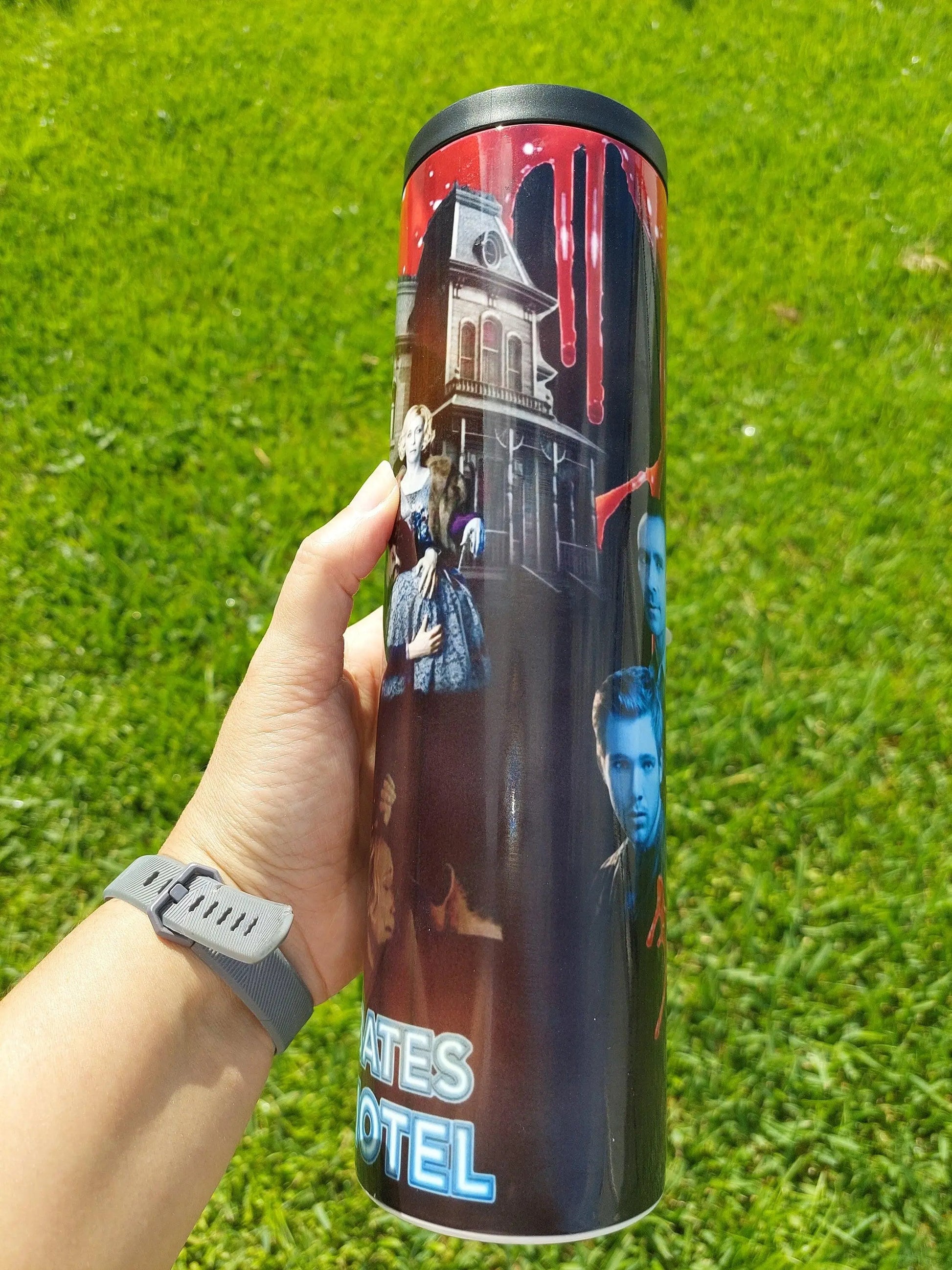Sublimation Tumbler with a Bates Motel Themed Design - Panoptic Handmade