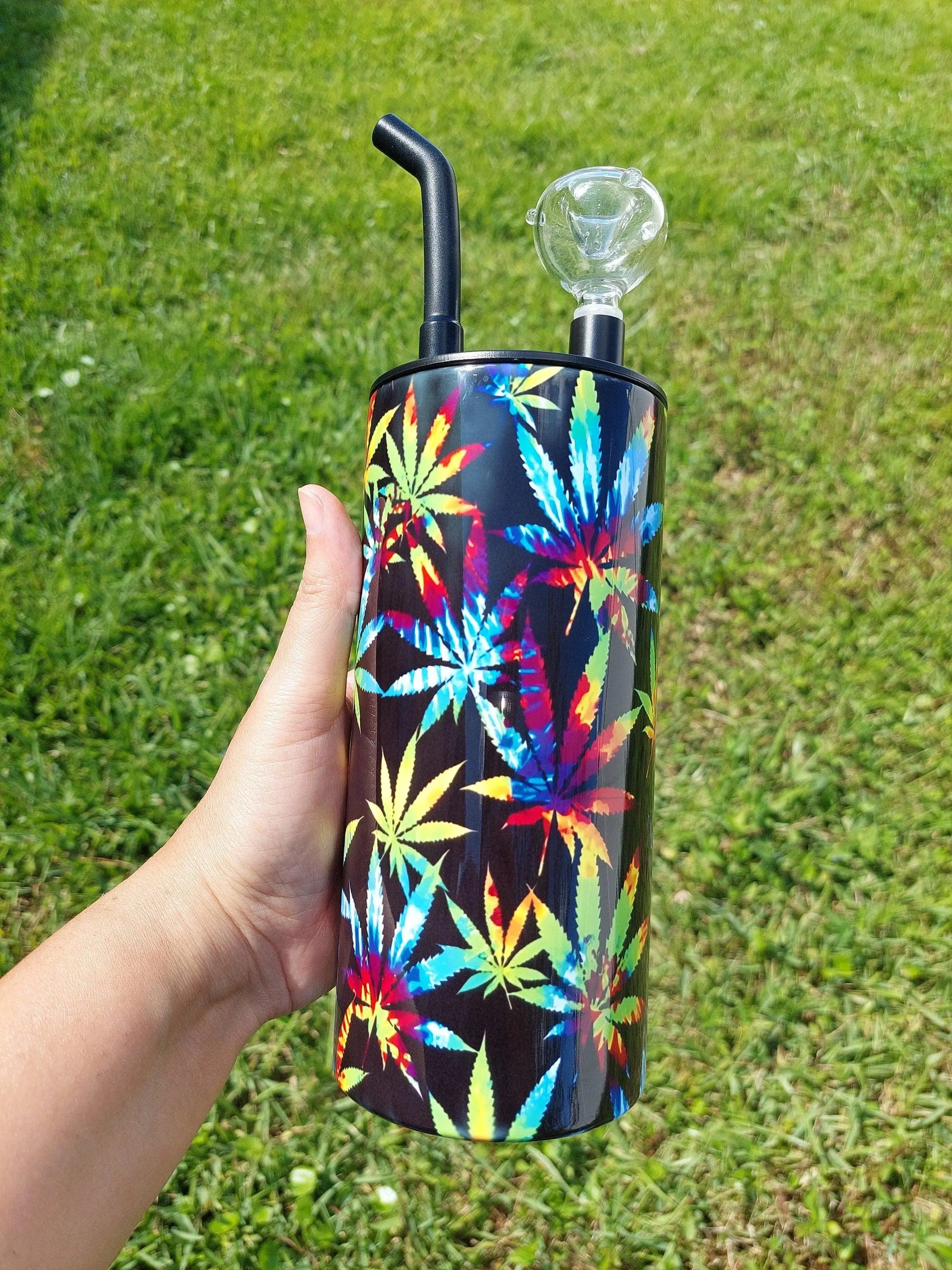 Tye Dye Pot Leaves Hookah Sublimation Tumbler
