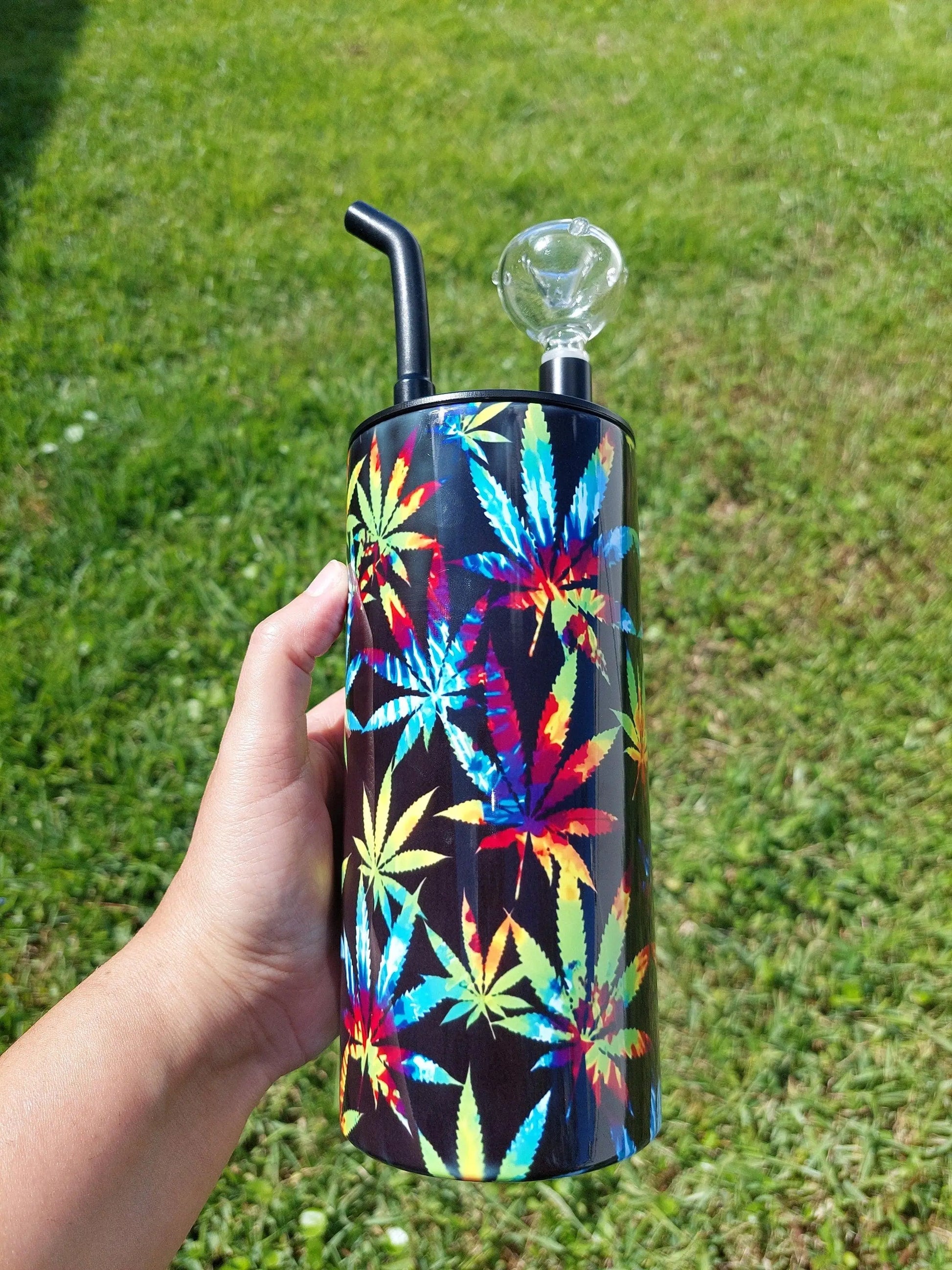 Tye Dye Pot Leaves Hookah Sublimation Tumbler