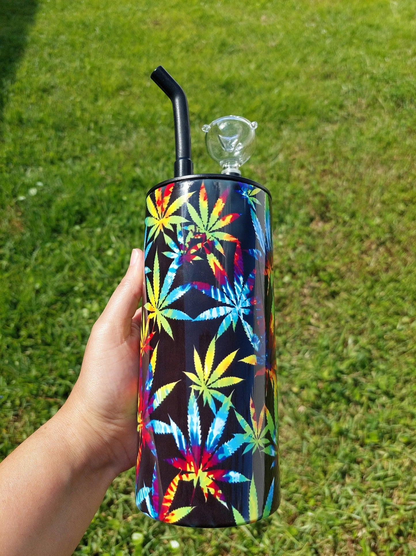 Tye Dye Pot Leaves Hookah Sublimation Tumbler