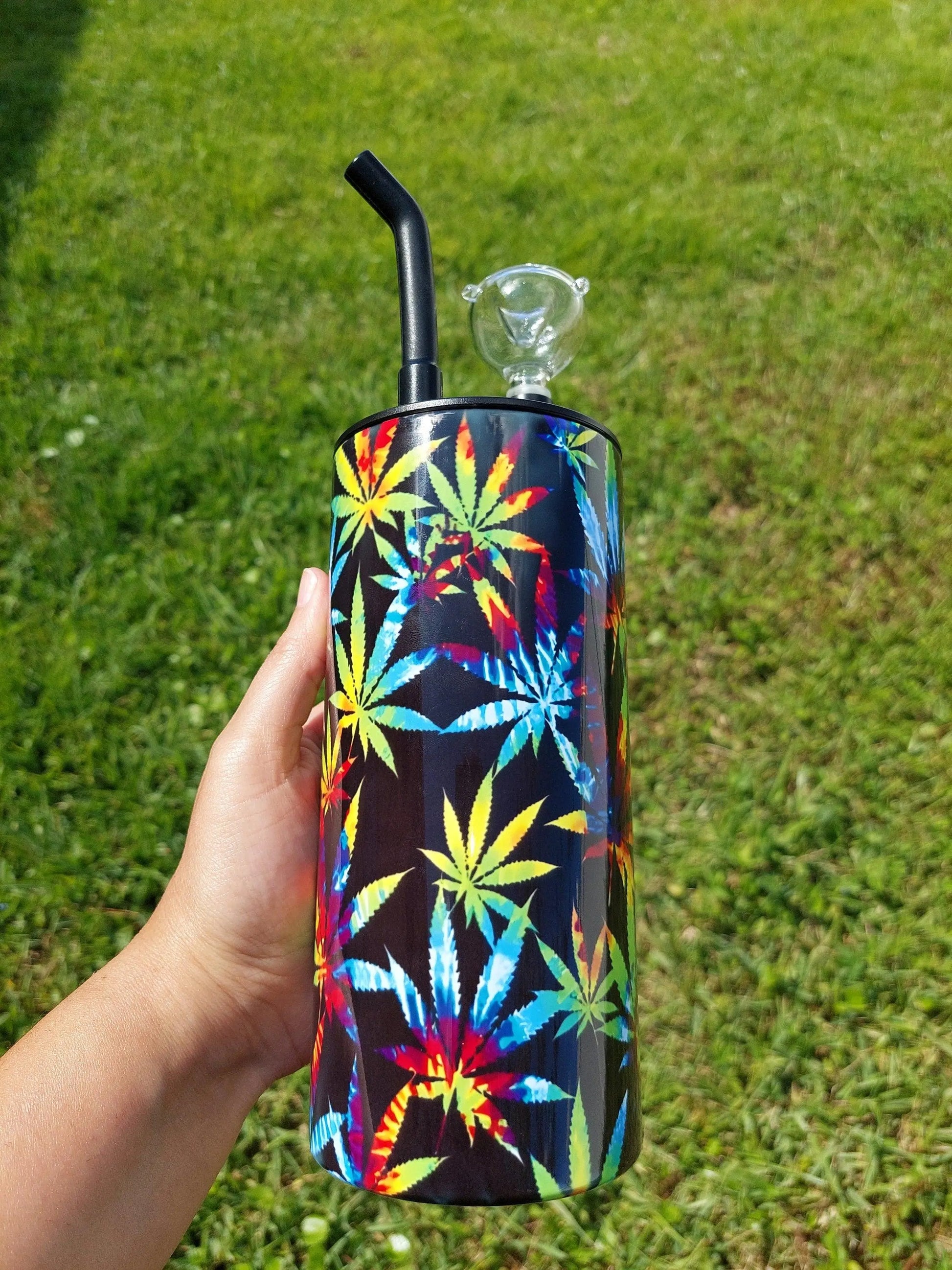 Tye Dye Pot Leaves Hookah Sublimation Tumbler