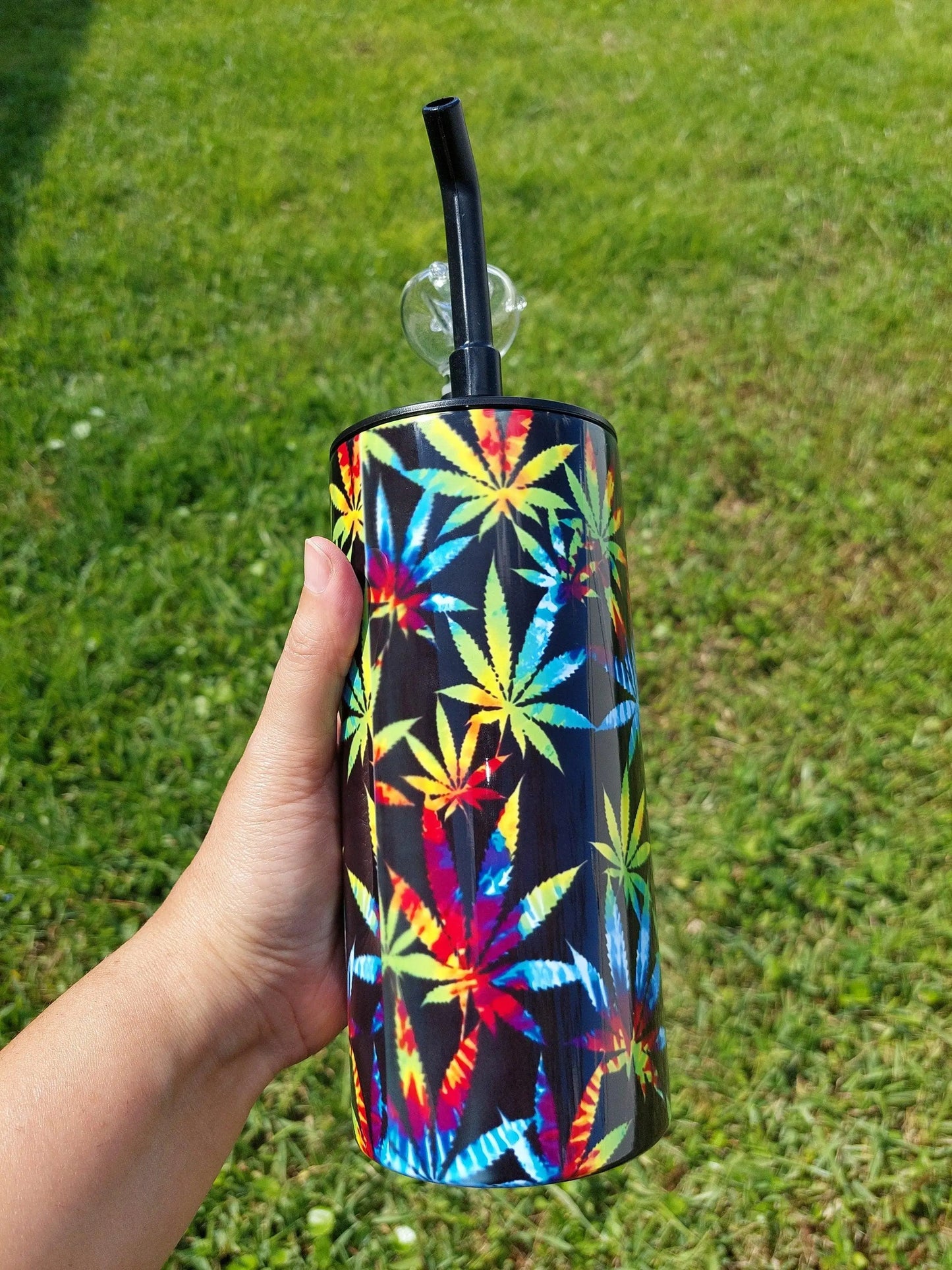 Tye Dye Pot Leaves Hookah Sublimation Tumbler