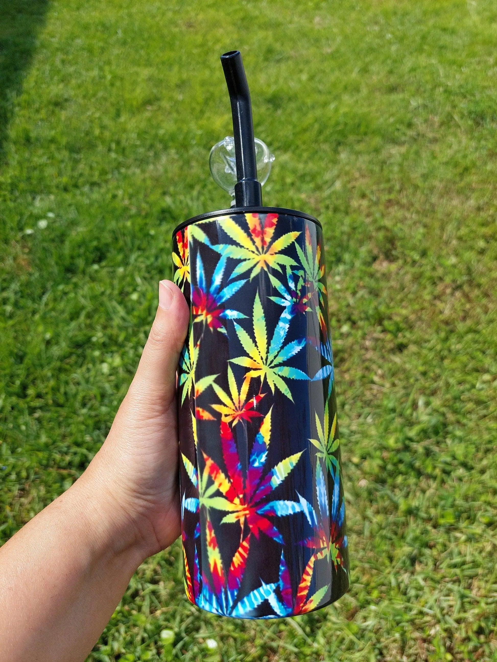 Tye Dye Pot Leaves Hookah Sublimation Tumbler