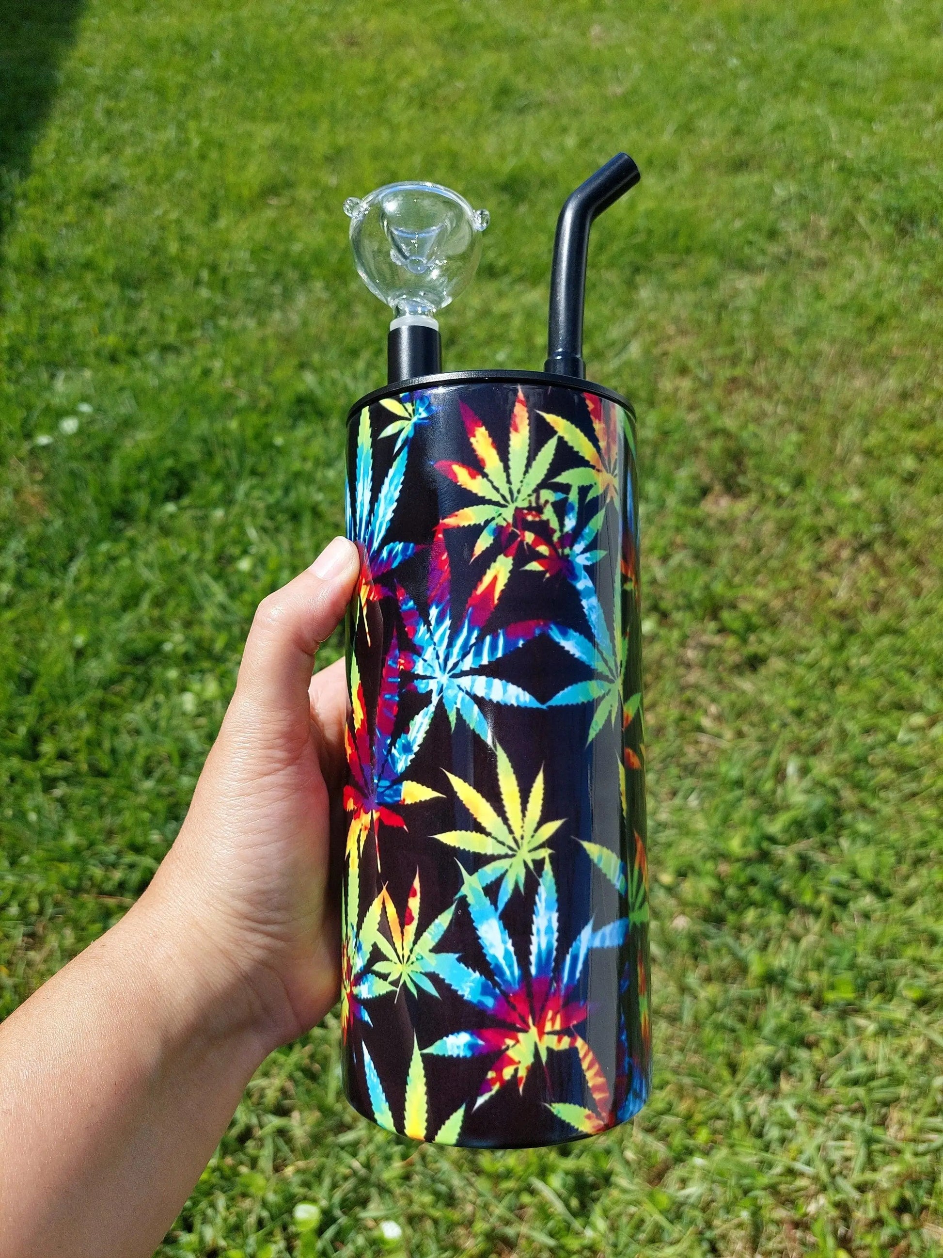 Tye Dye Pot Leaves Hookah Sublimation Tumbler