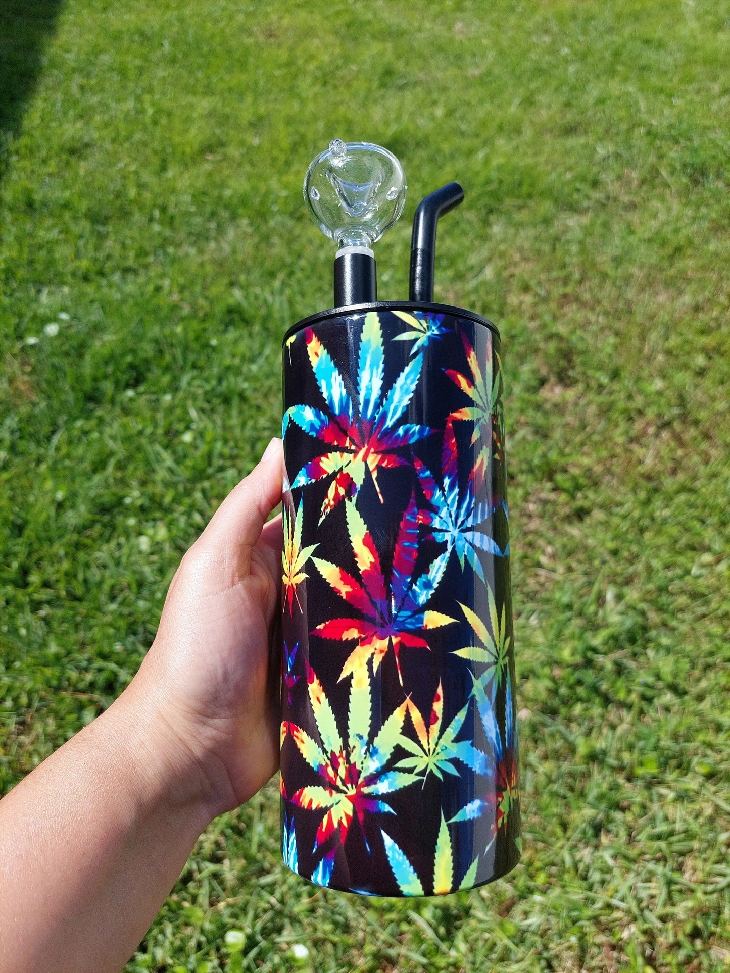 Tye Dye Pot Leaves Hookah Sublimation Tumbler