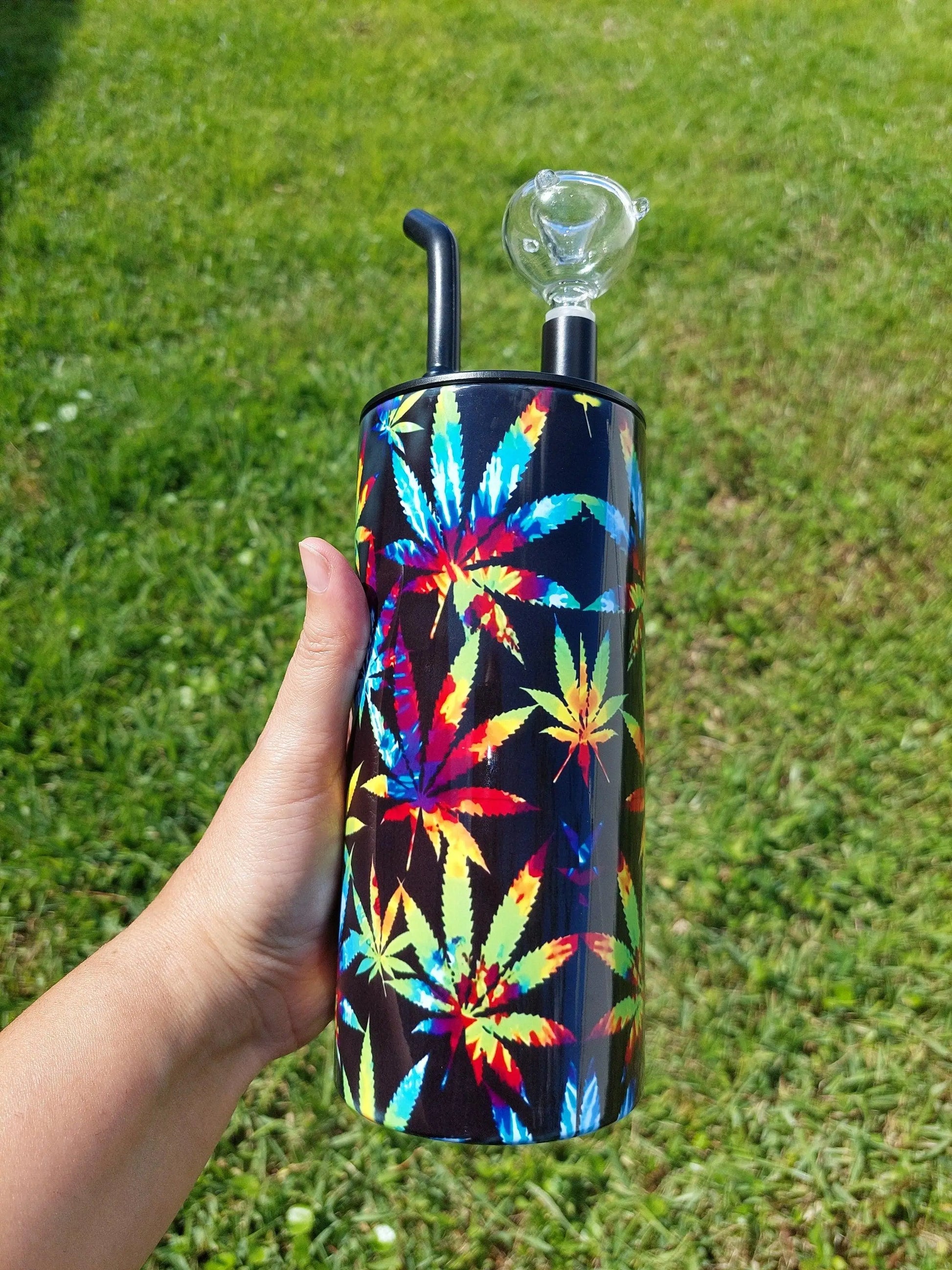Tye Dye Pot Leaves Hookah Sublimation Tumbler