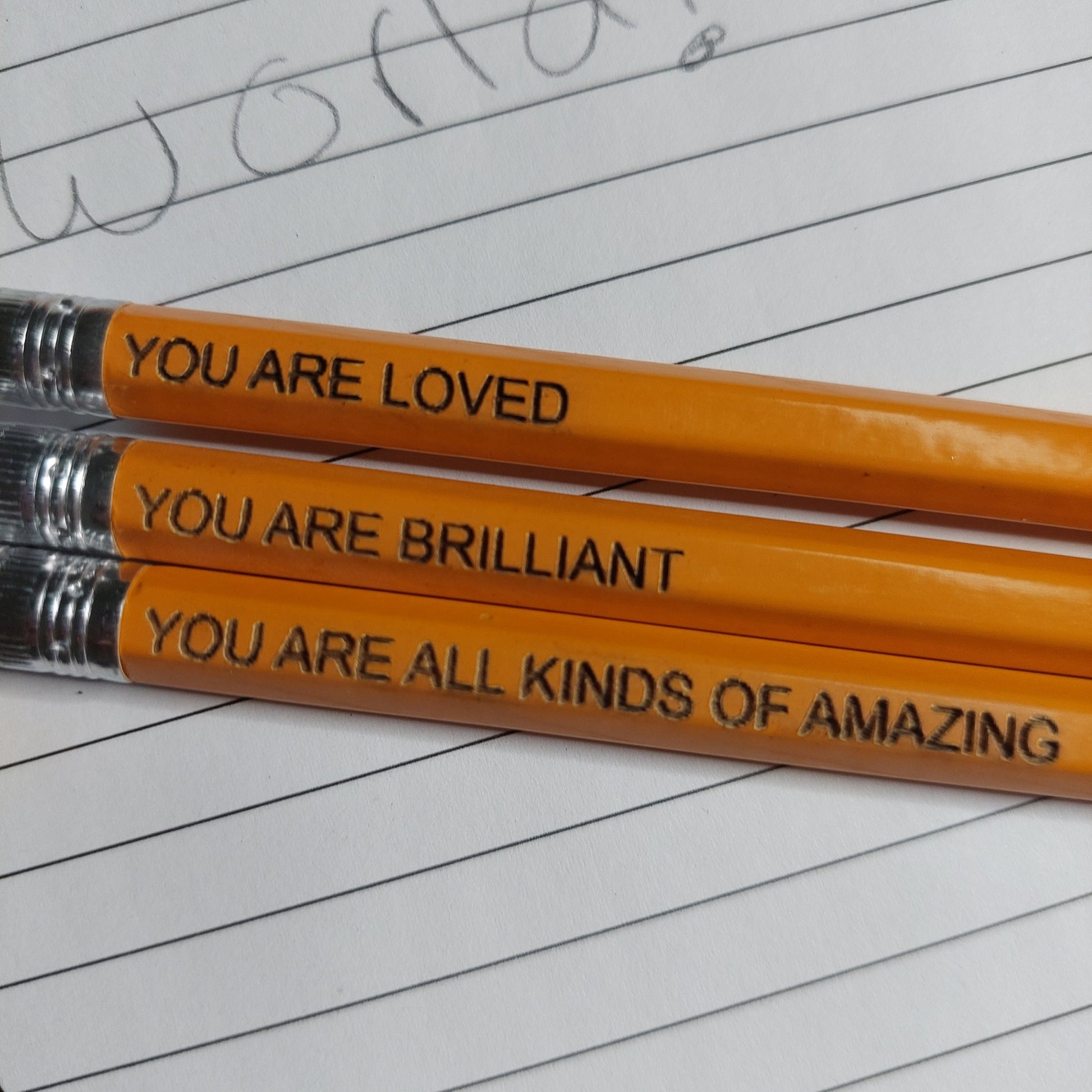 Engraved Pencil: Personalized Positive Affirmation Gift