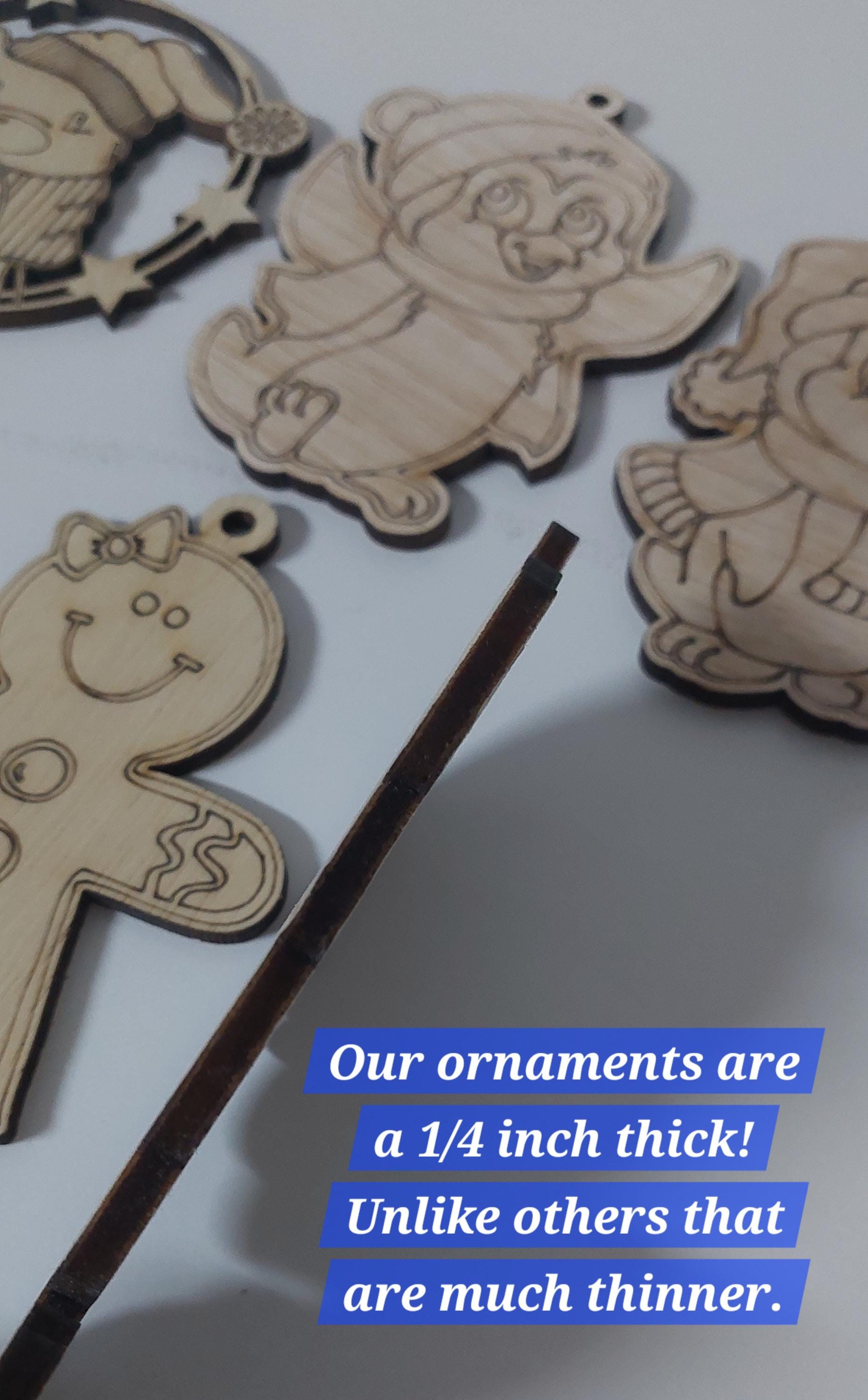 DIY Christmas Ornament Painting Kit: Sande Plywood, Kids Holiday Craft
