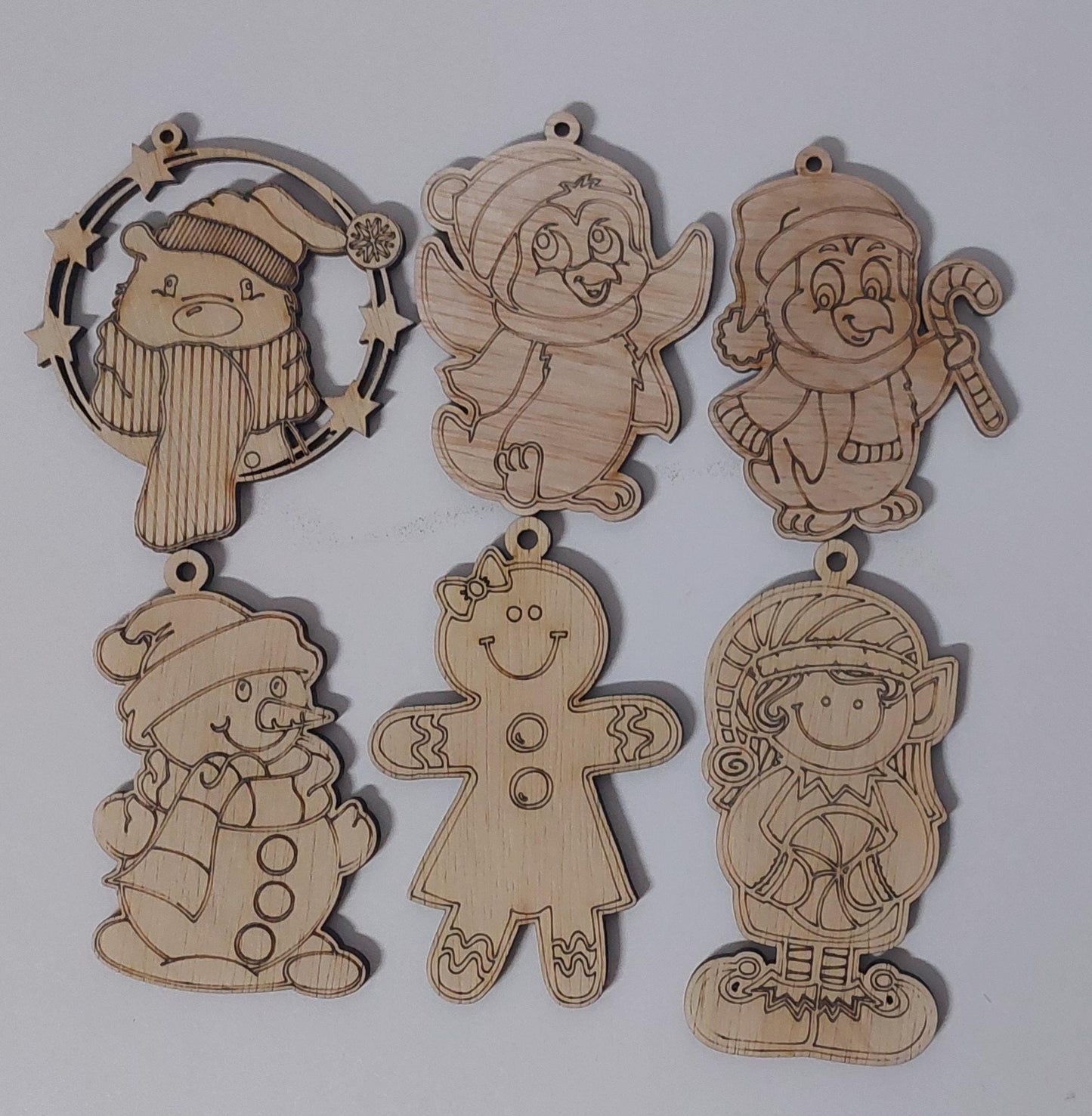 DIY Christmas Ornament Painting Kit: Sande Plywood, Kids Holiday Craft