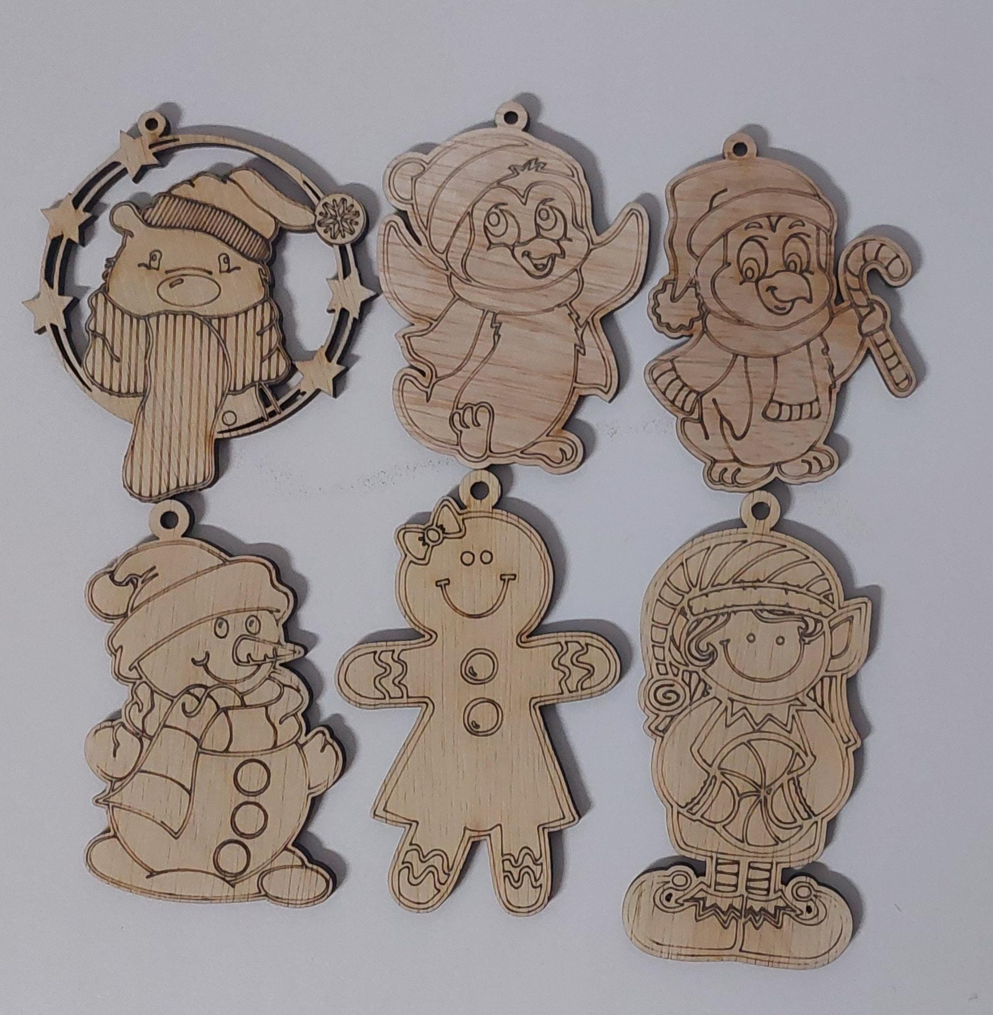 DIY Christmas Ornament Painting Kit: Sande Plywood, Kids Holiday Craft