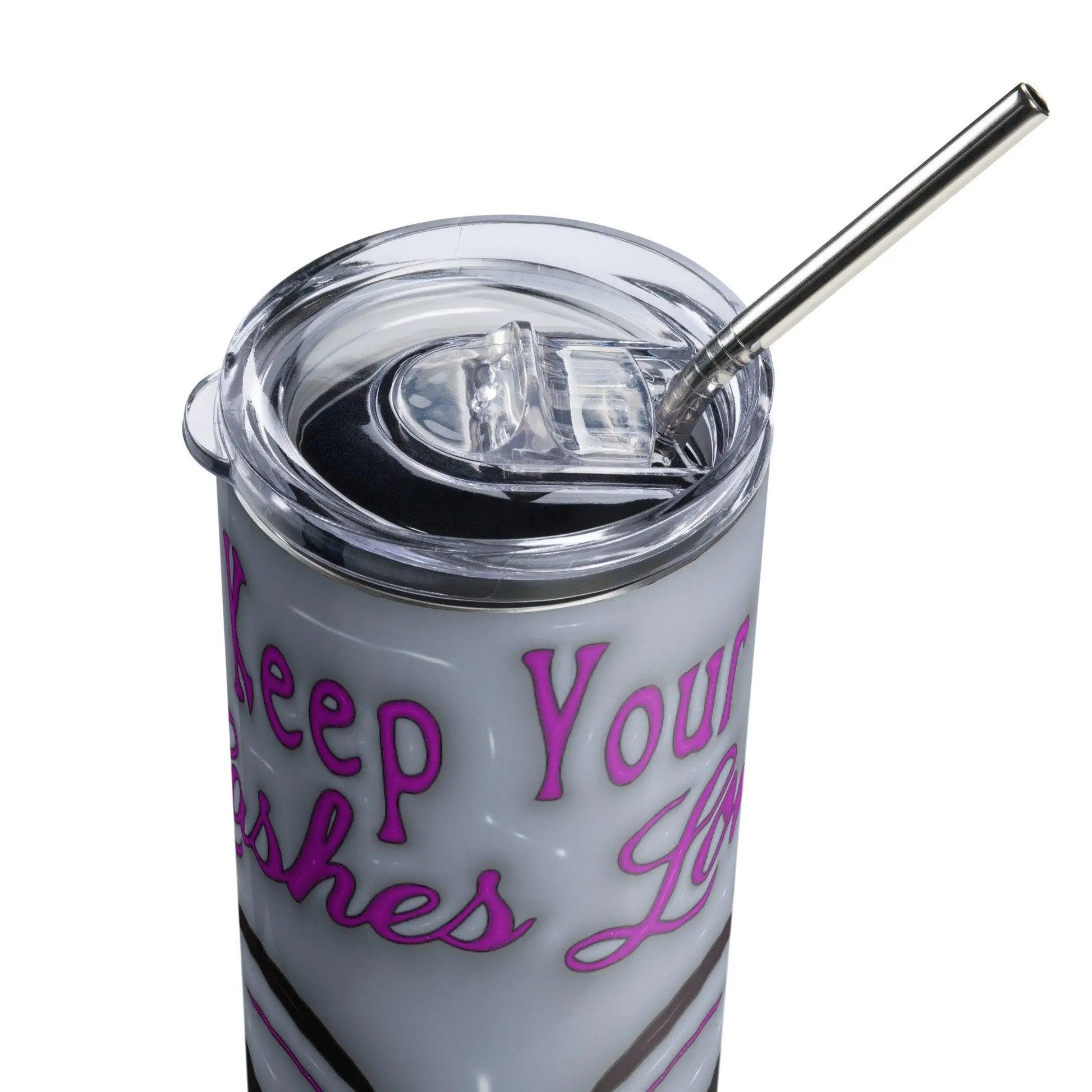 Elevate Your Sips: &#39;Keep Your Lashes Long and Your Standards High&#39; Tumbler - Stylish Stainless Steel with 3D Inflated Design