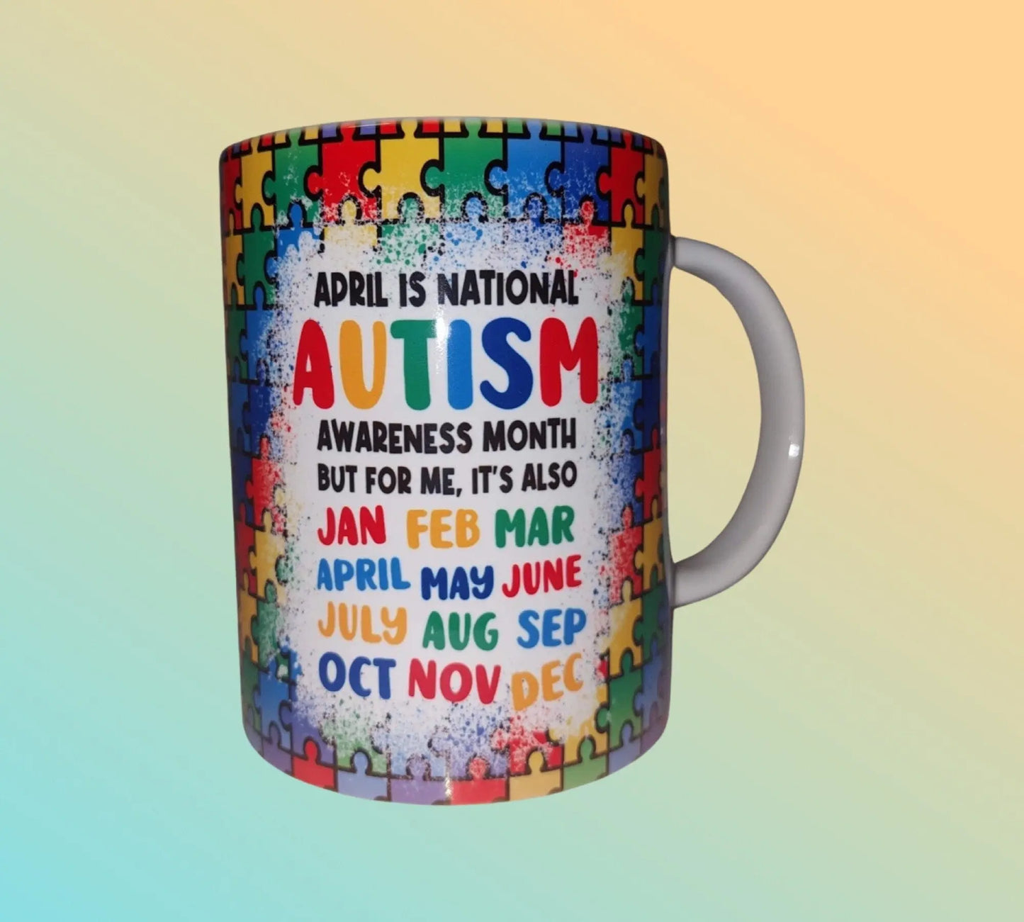 Monthly Autism Awareness 15oz Sublimation Mug - Panoptic Handmade