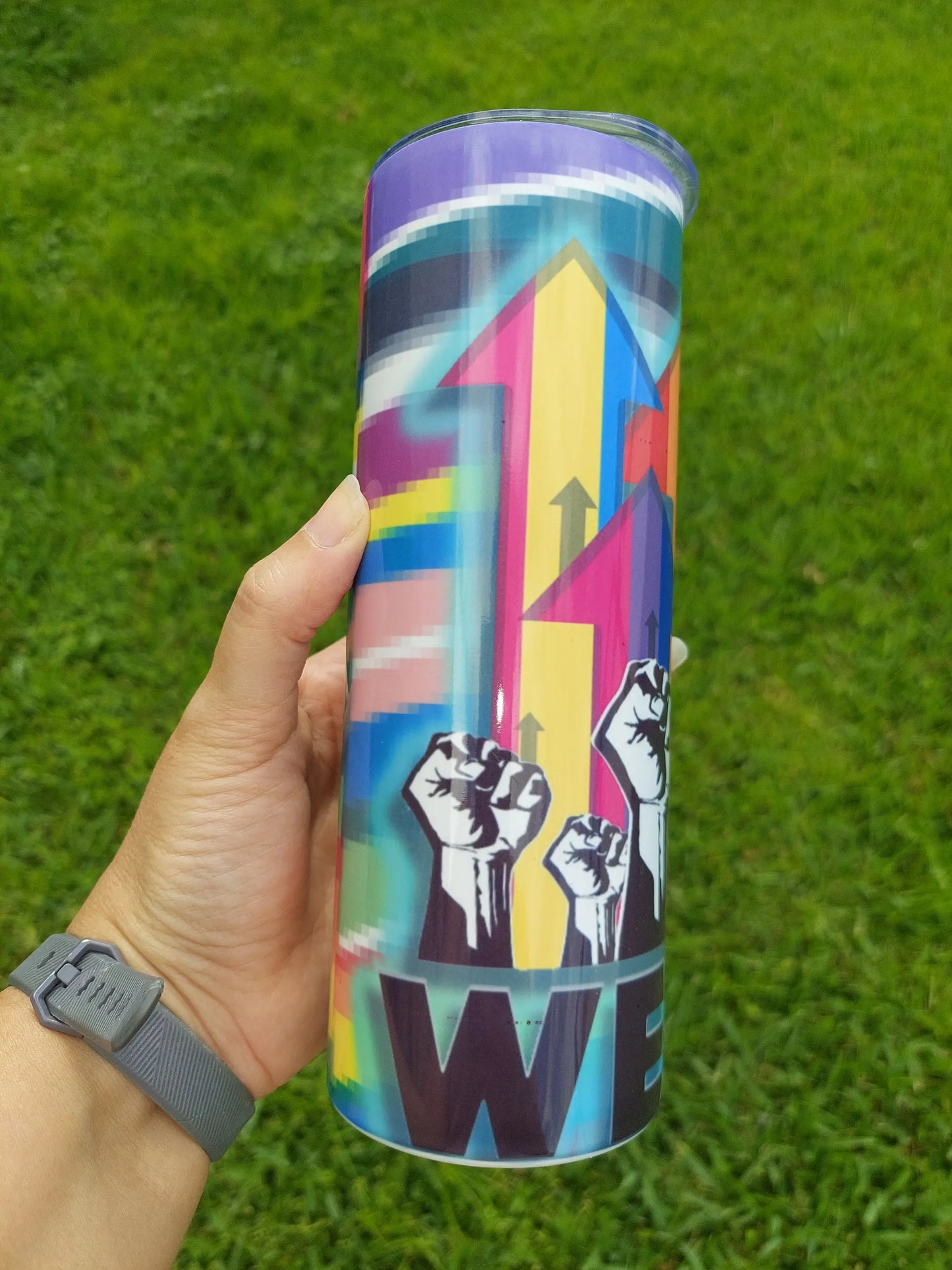 Sublimation Tumbler We Rise Gay Pride Themed Design