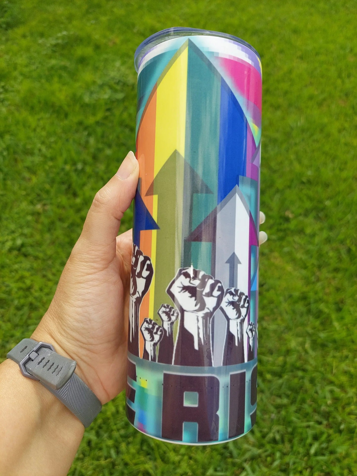 Sublimation Tumbler We Rise Gay Pride Themed Design