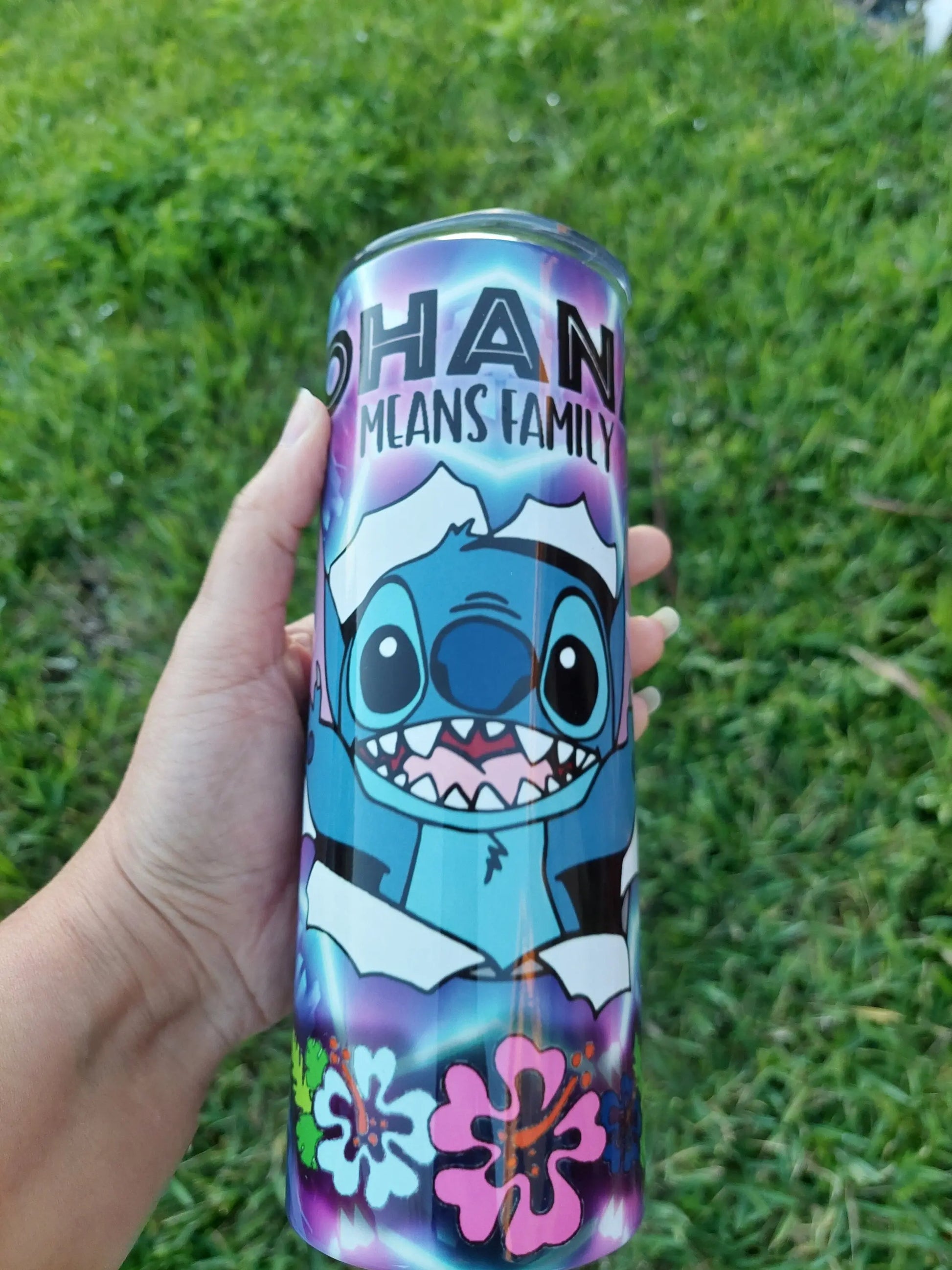 Stitch Fanbased blue lightshow sublimation tumbler