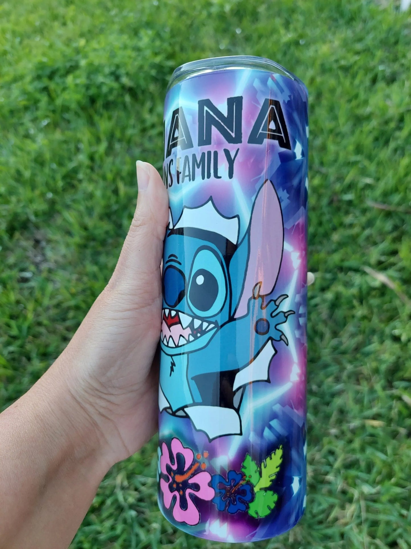 Stitch Fanbased blue lightshow sublimation tumbler