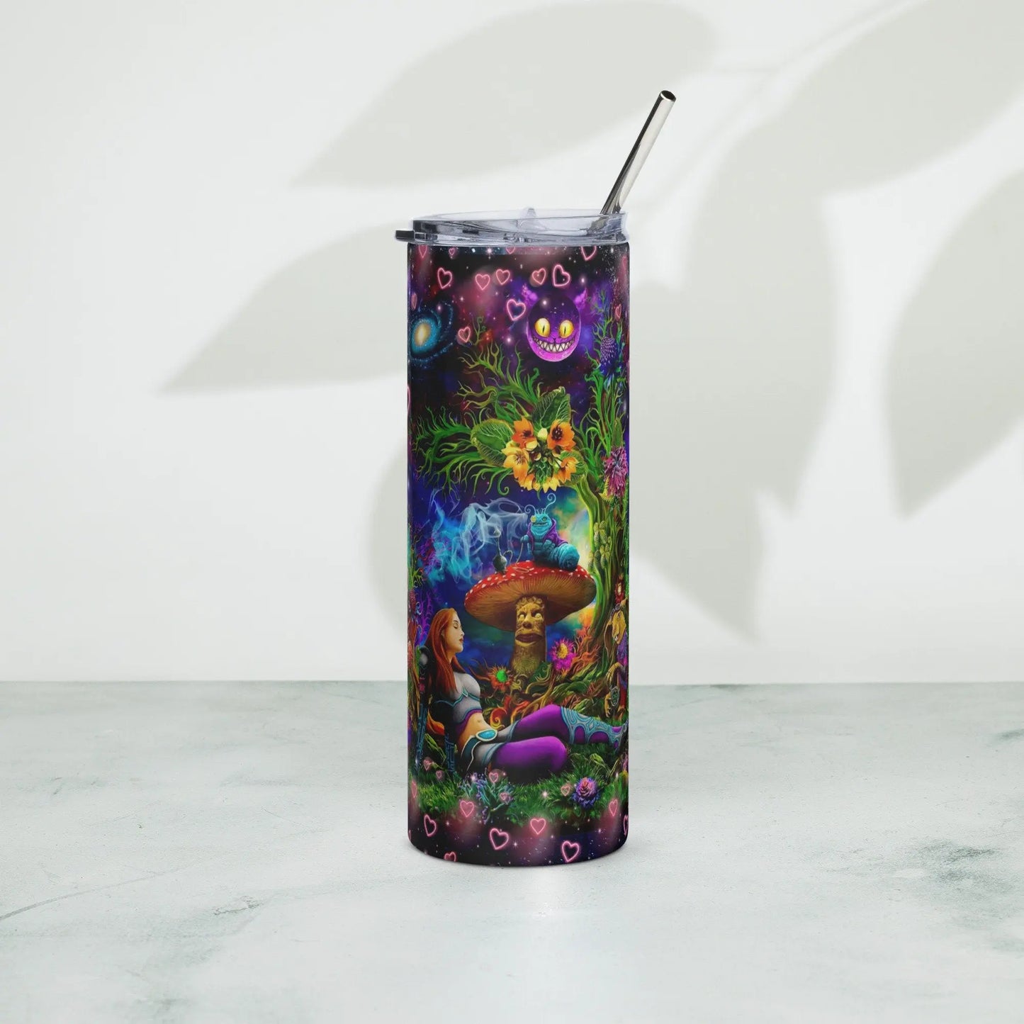 Personalized Enchanting Alice in Wonderland Galaxy Sublimation Tumbler Gift for Her