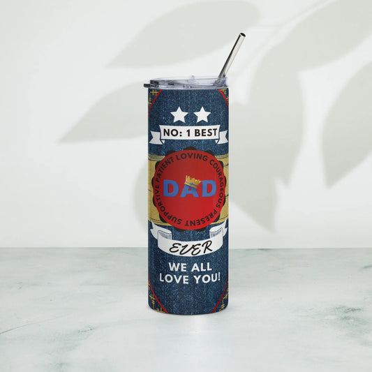 Personalized No. 1 Best Dad Sublimation Tumbler Gift for Him
