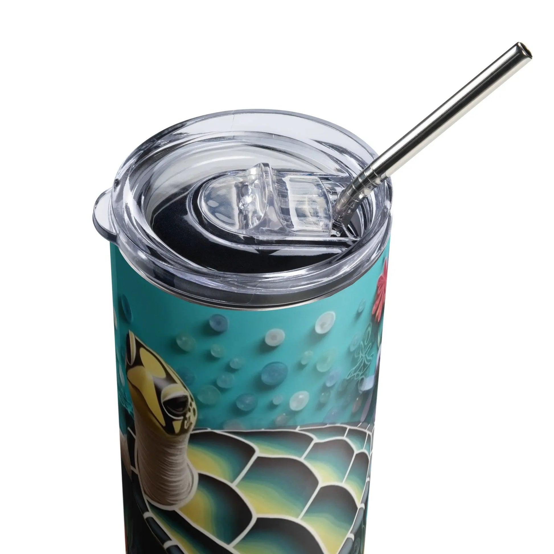 Personalized 3D Embroidered Sea Turtle Sublimation Tumbler