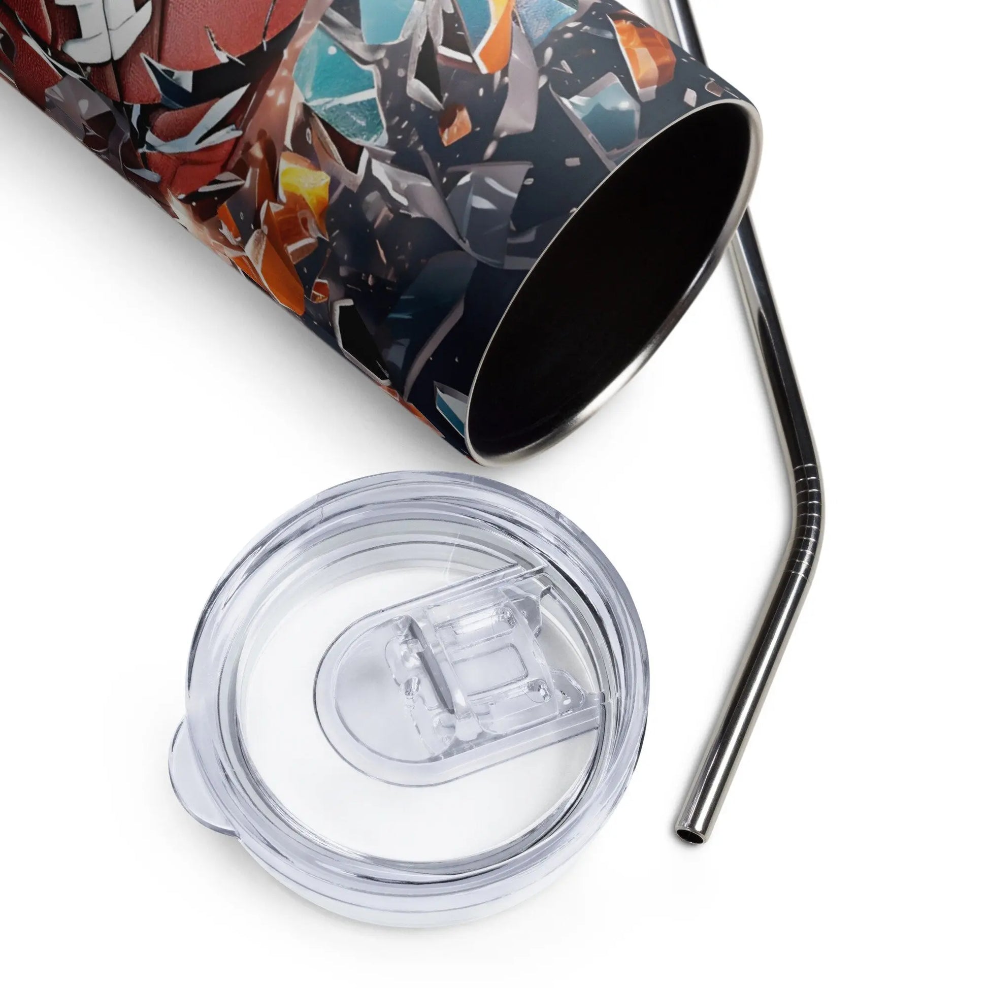 3D Embroidered Shattered Glass Football Sublimation Tumbler Gift for Men