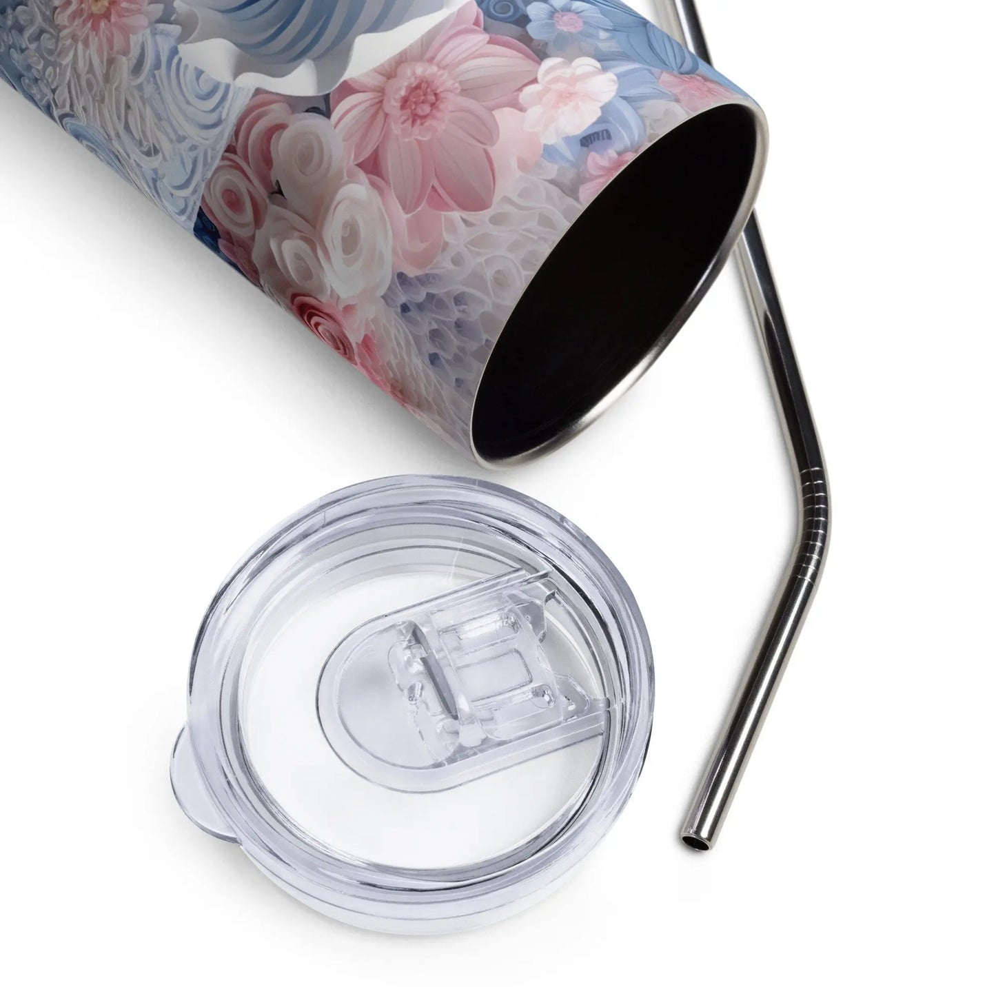 Personalized 3D Embroidered Floral Elephant Sublimation Tumbler Gift For Her - Panoptic Handmade