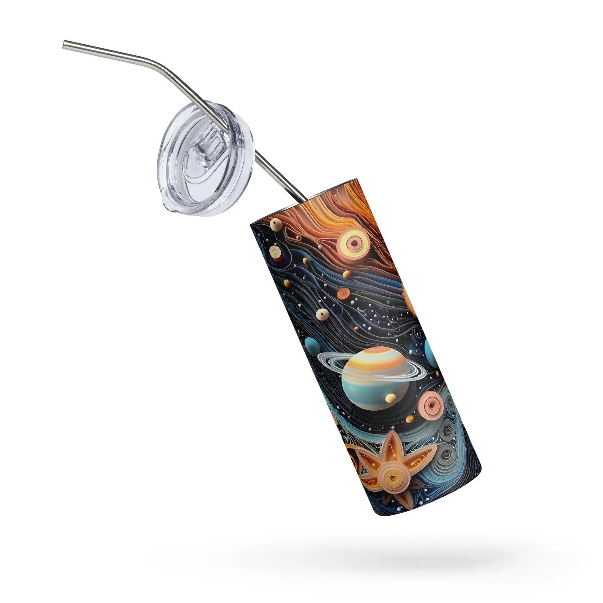 3D Embroidered Planet Sublimation Tumbler Everyday Gift